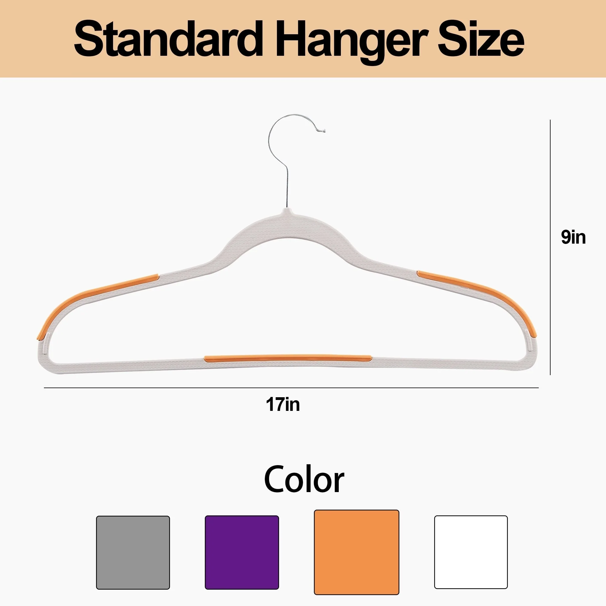 Clothes Hangers Plastic Coat Hangers Non-Slip Space-Saving Swivel Hook