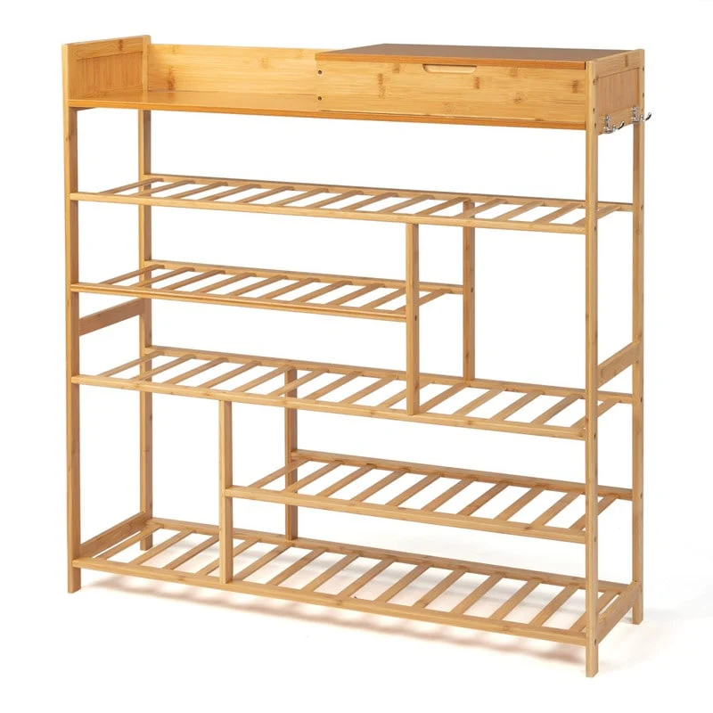 24-batten Bamboo Shoe Rack-6-Tier
