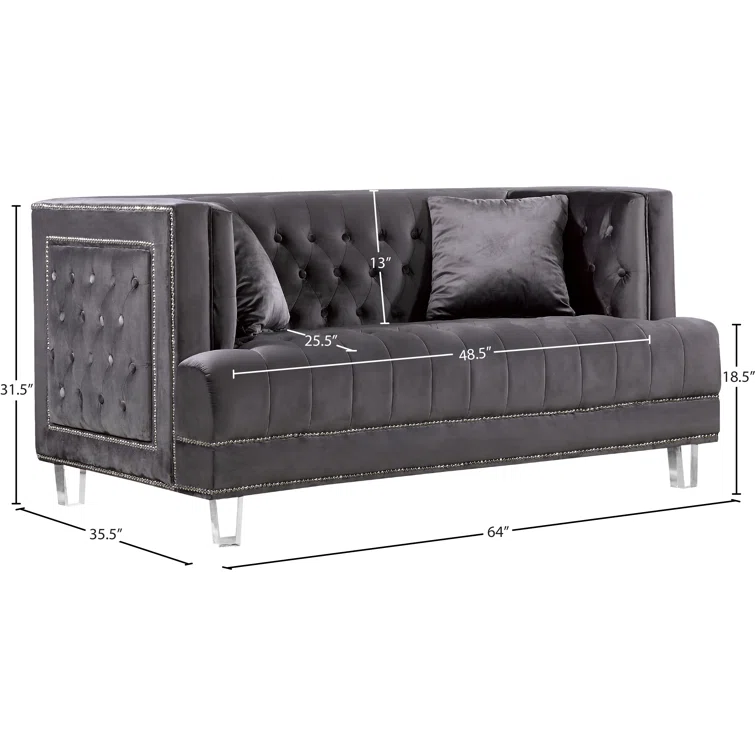 Laszlo 64'' Velvet Loveseat