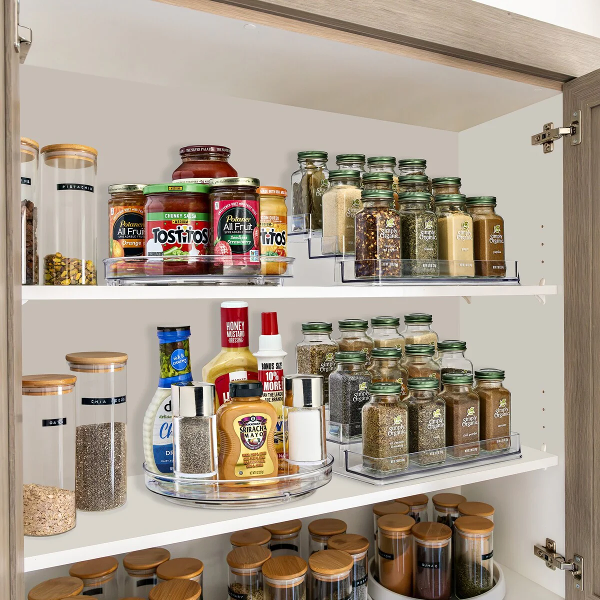 Sorbus Spices Organizer Set with Lazy Susan and 3-Tier Spice Shelf - 10