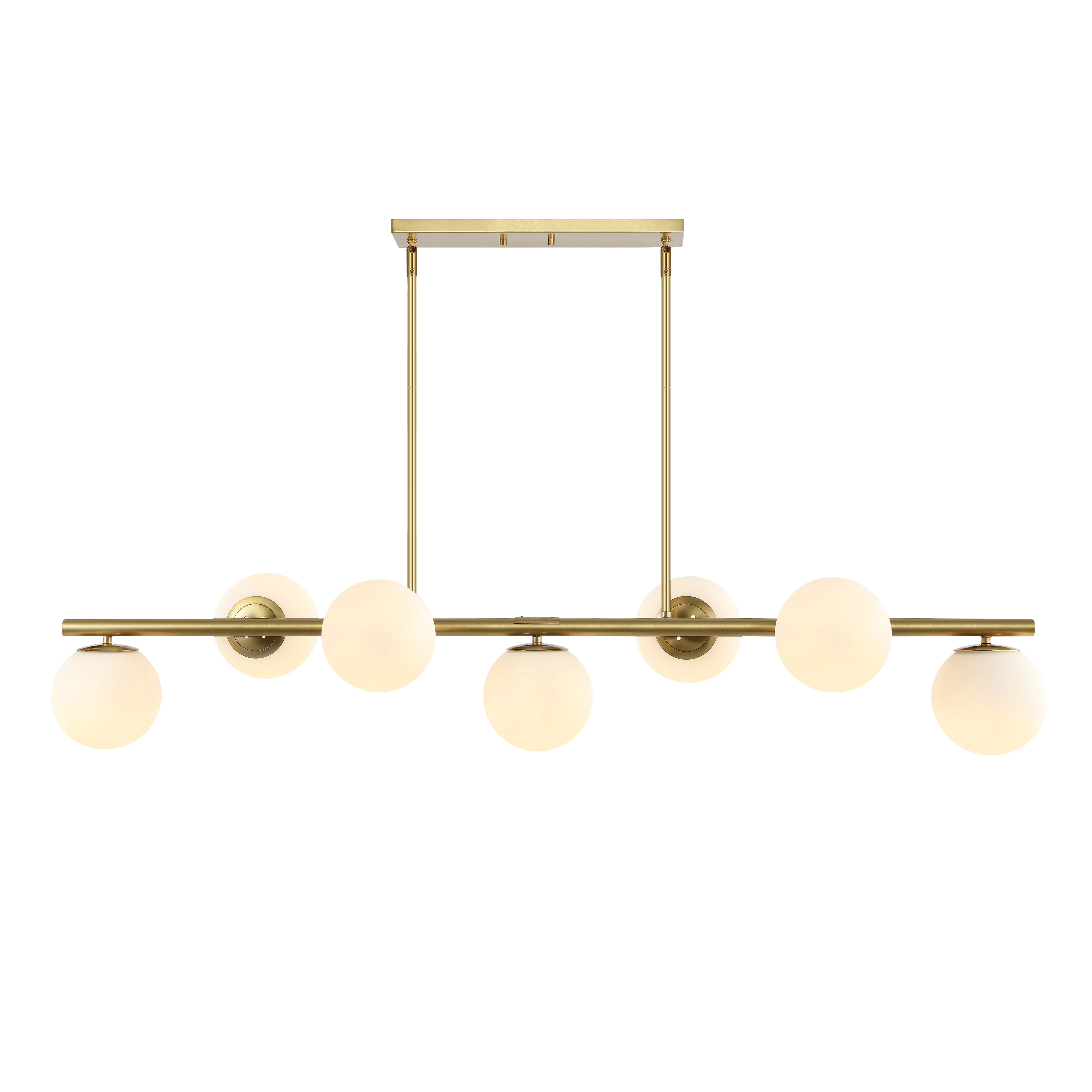 Luca 7-Light Modern Glam Iron Globe Linear LED Pendant