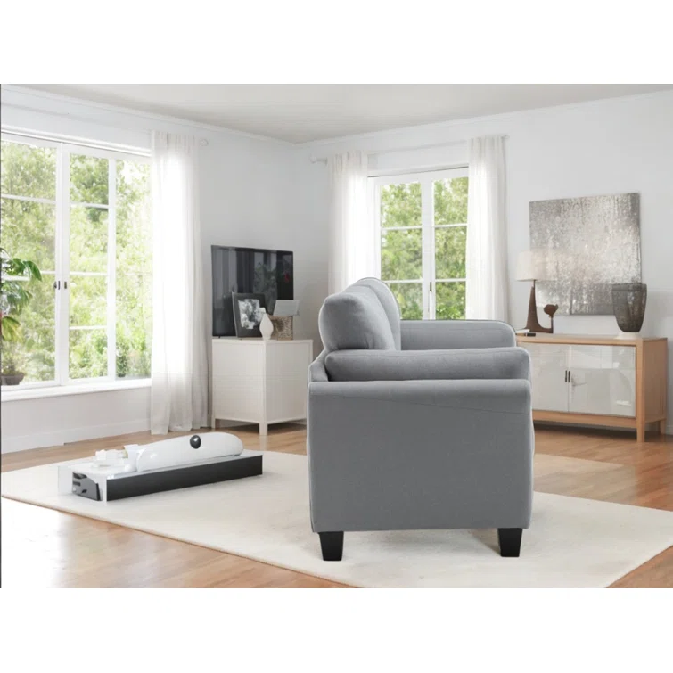 Modern Sofa Linen Upholstered Loveseat Sofa Comfortable Two Seat Couch For Living Room Or Office