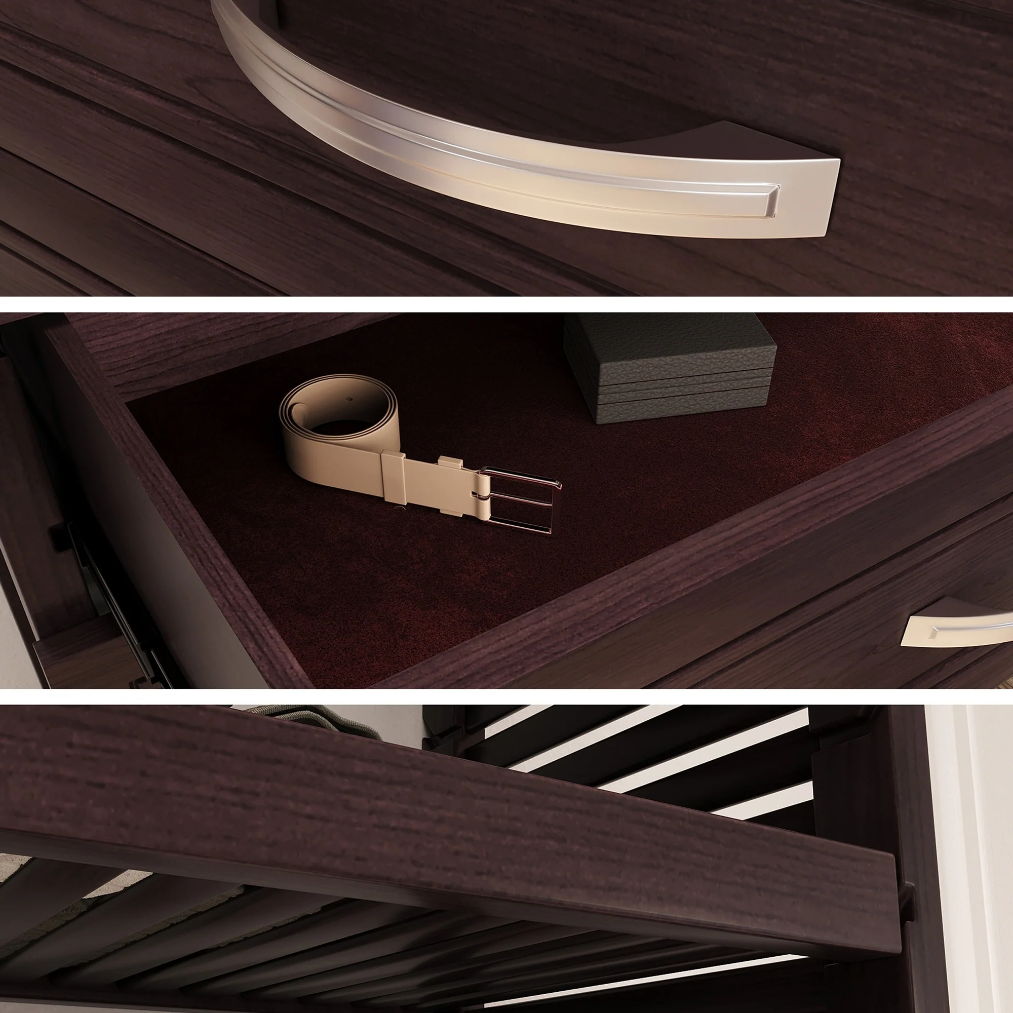 John Louis Home Solid Wood Reach-In Closet System with 5-Drawers and Doors Espresso