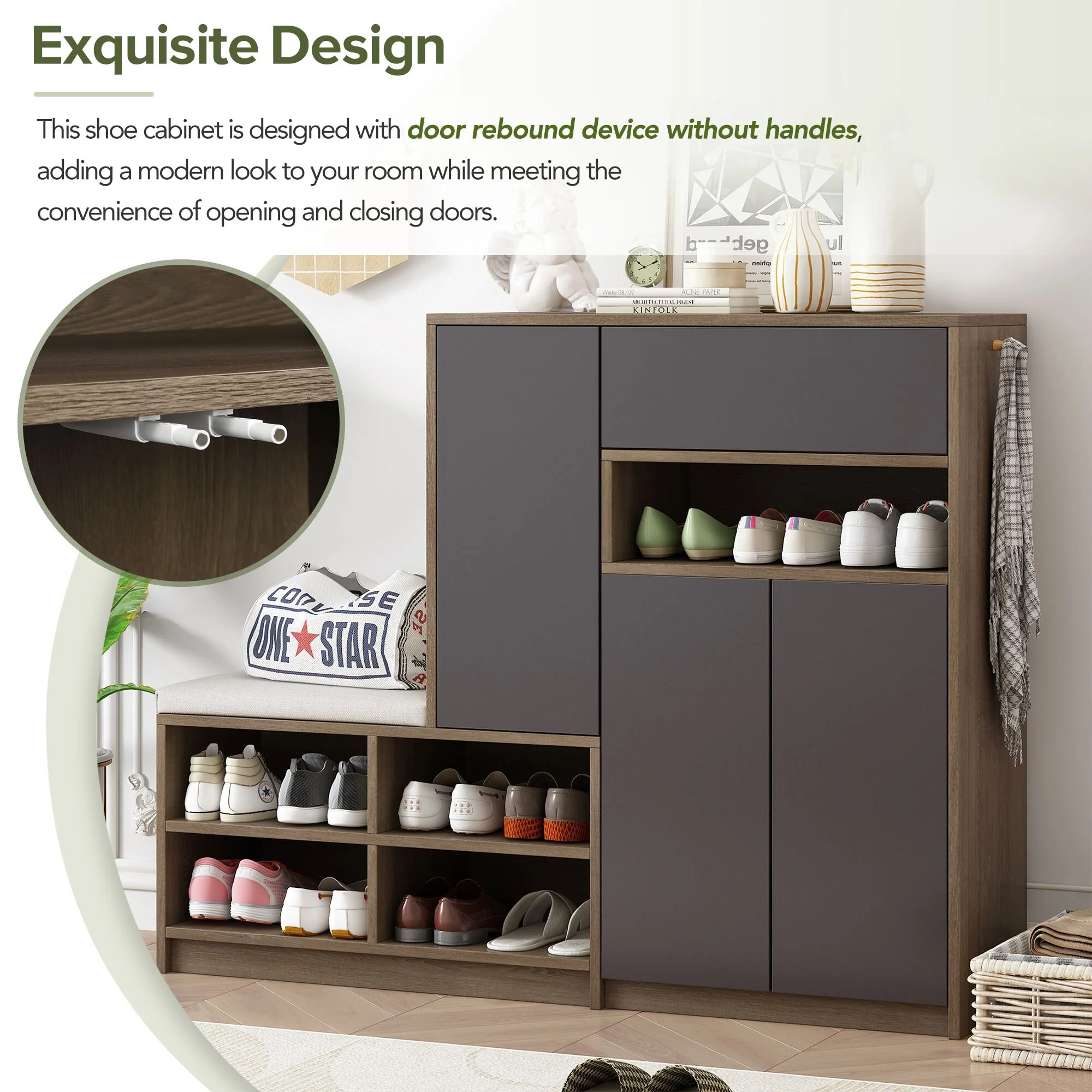 Shoe Storage Bench and Shoe Cabinets