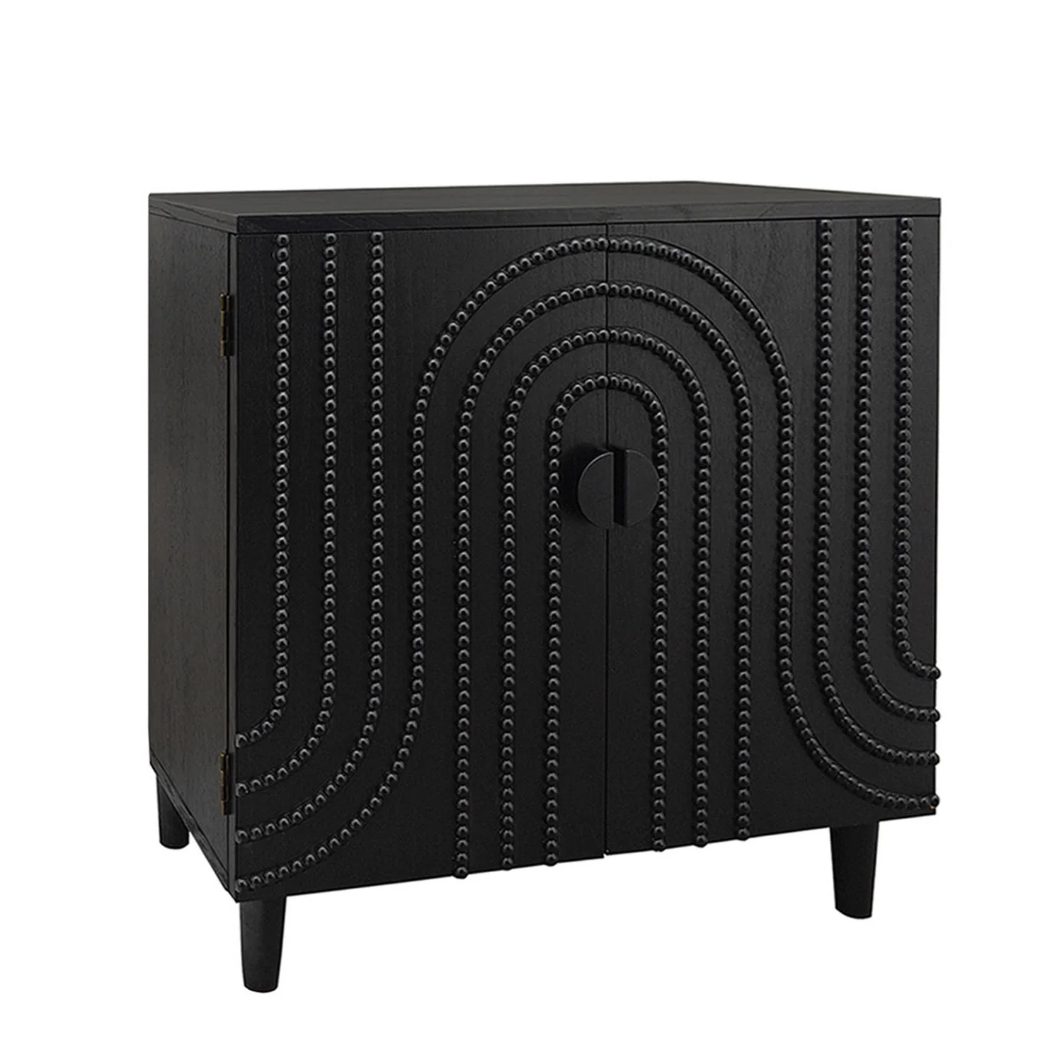 Modern Black Wood Storage Cabinet