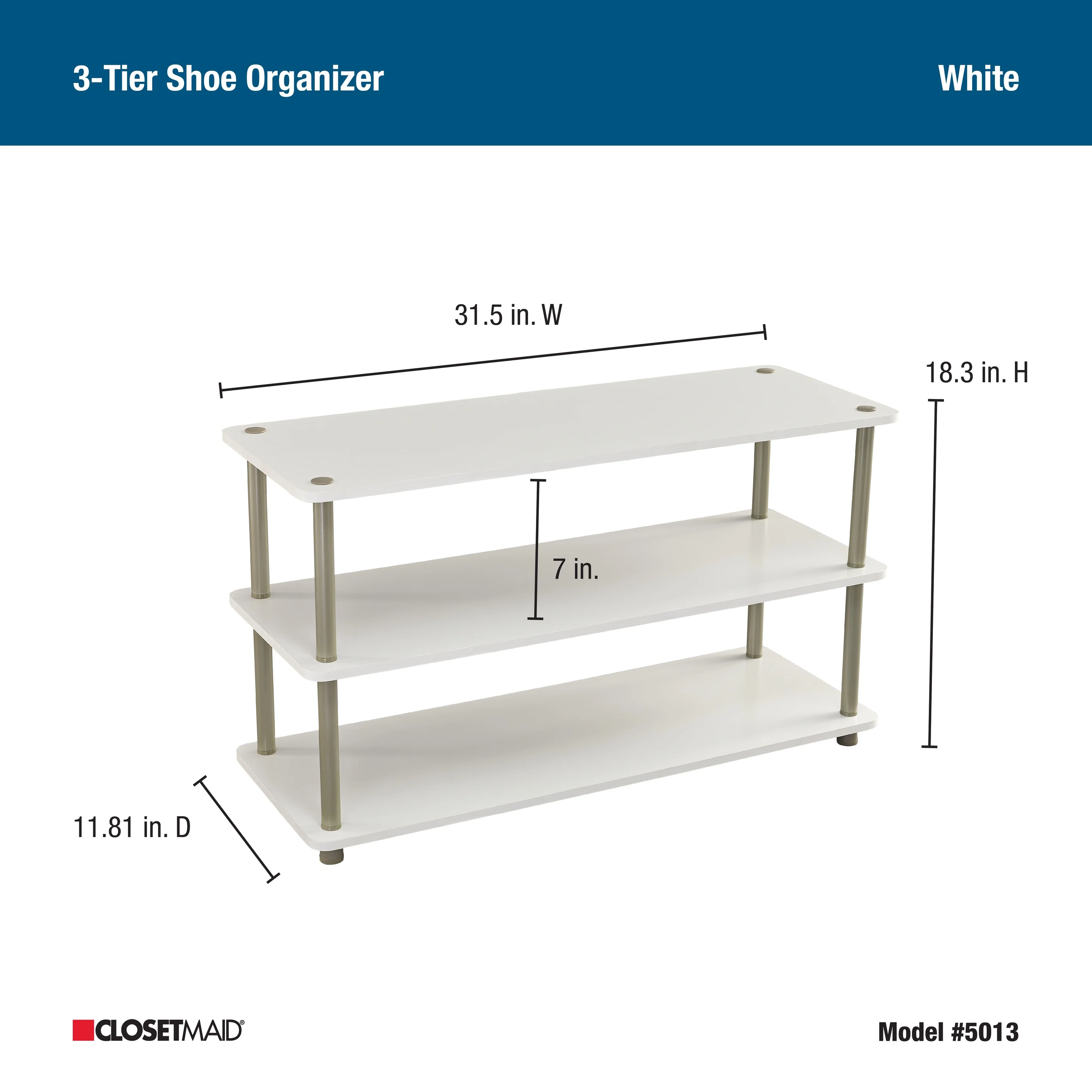 ClosetMaid 3 Tier Shelf Shoe Organizer