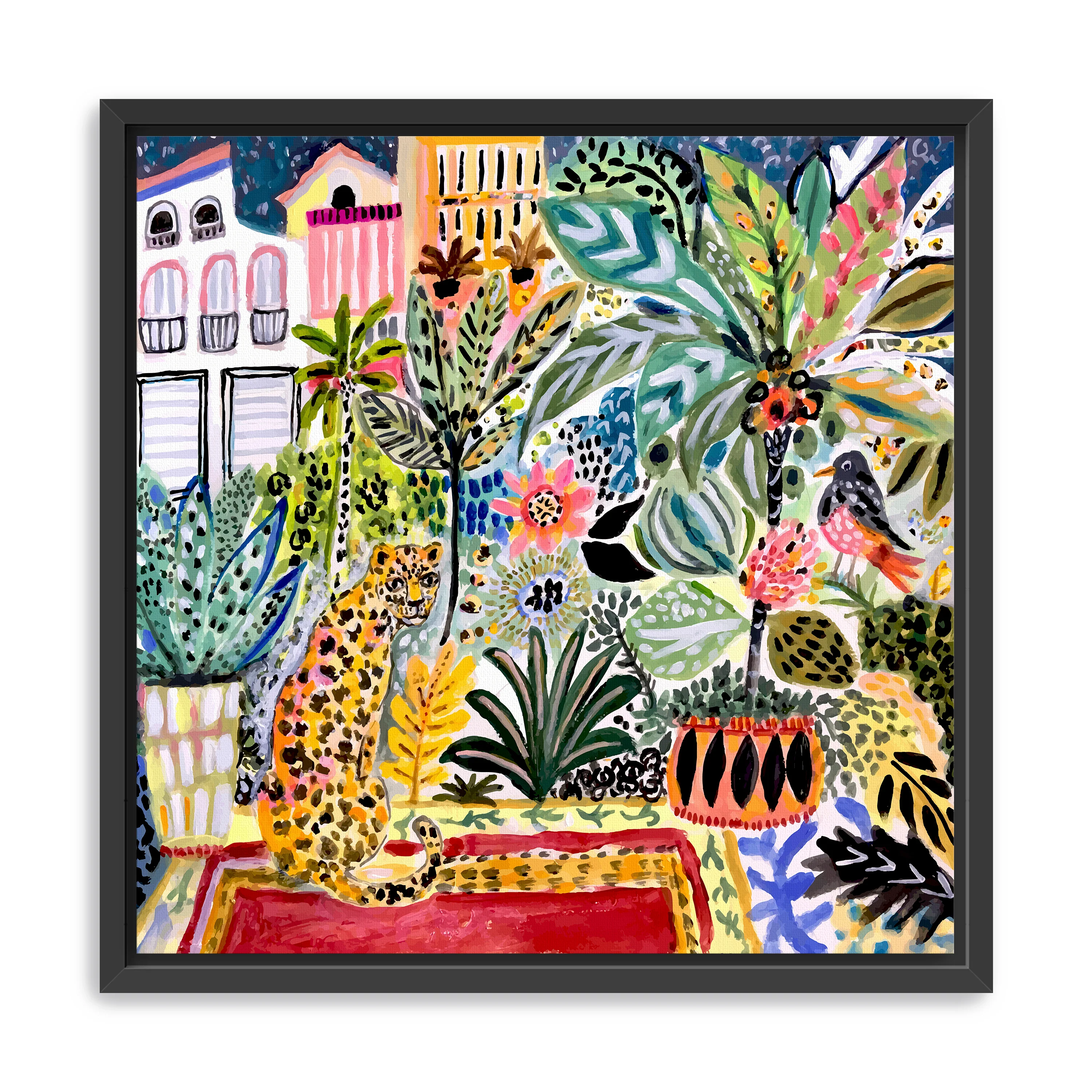 Jungle Cat In Town Canvas Giclee