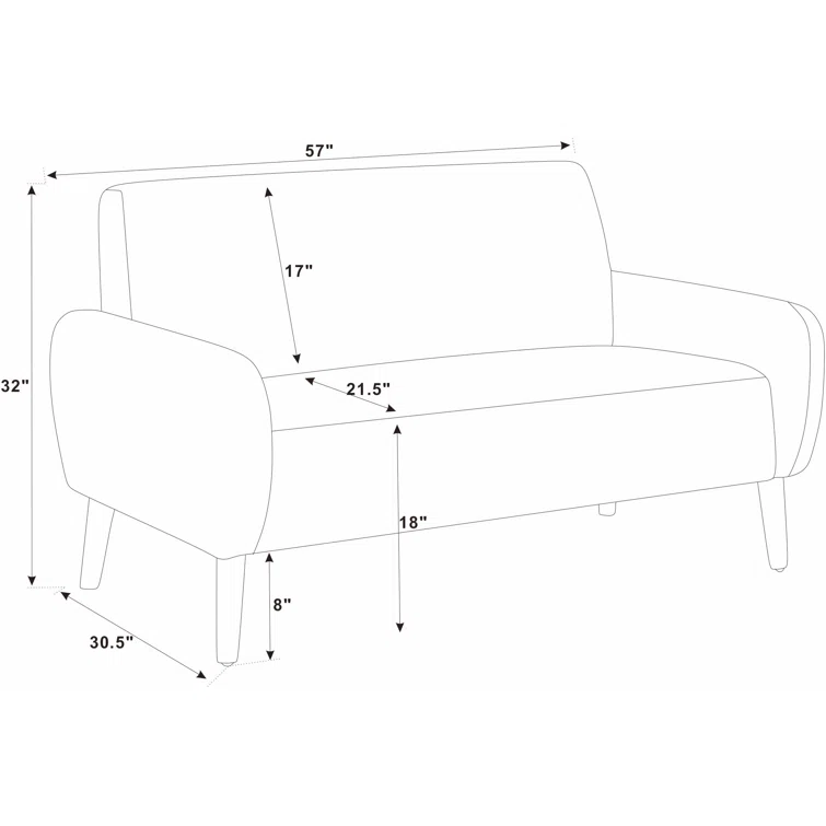 Paschall 57'' Corduroy Loveseat