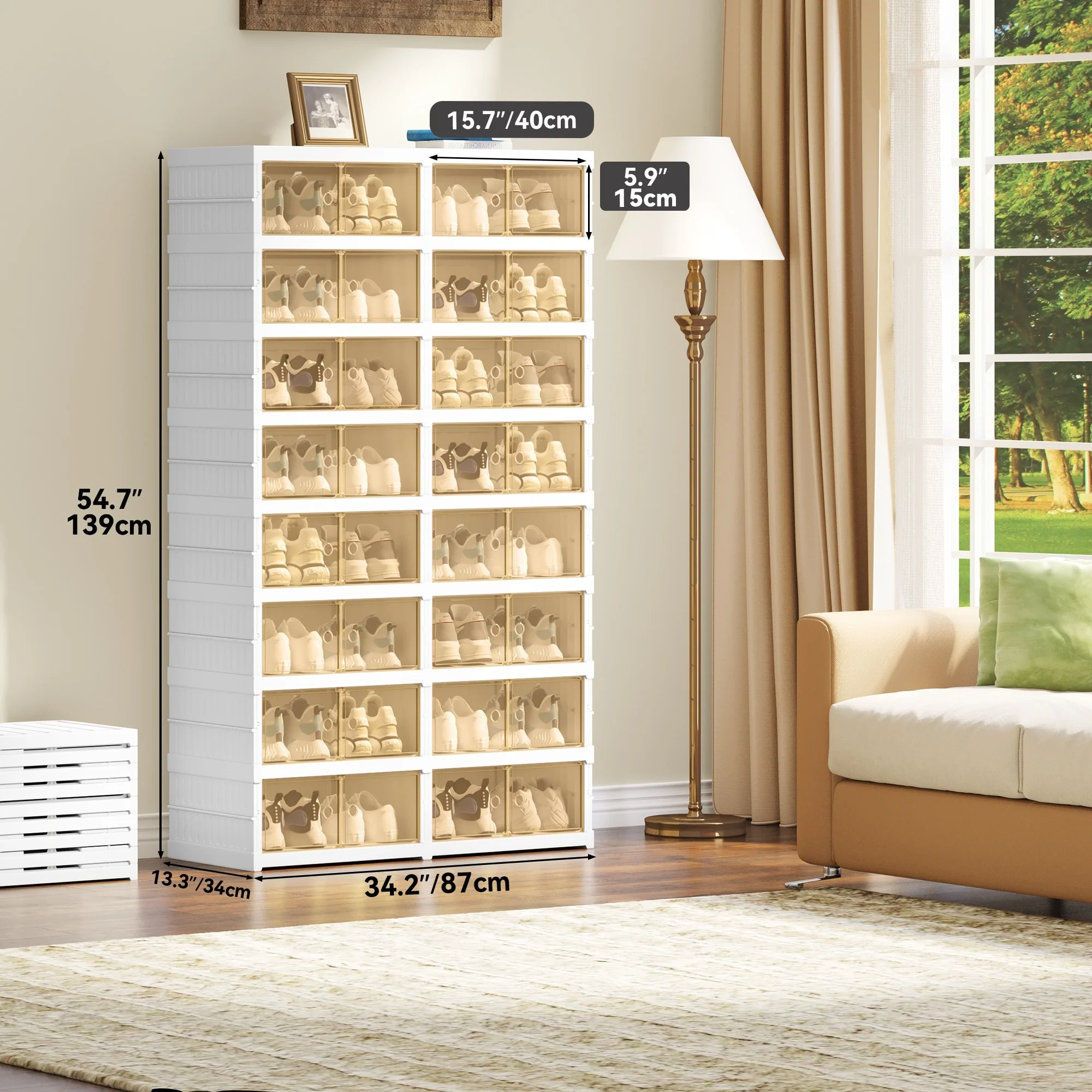 24 Pairs/32 Pairs Shoes Stackable Shoe Storage Box