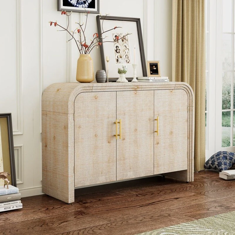 47.2''W Sideboard with Gold Handles and Adjustable Dividers - N/A