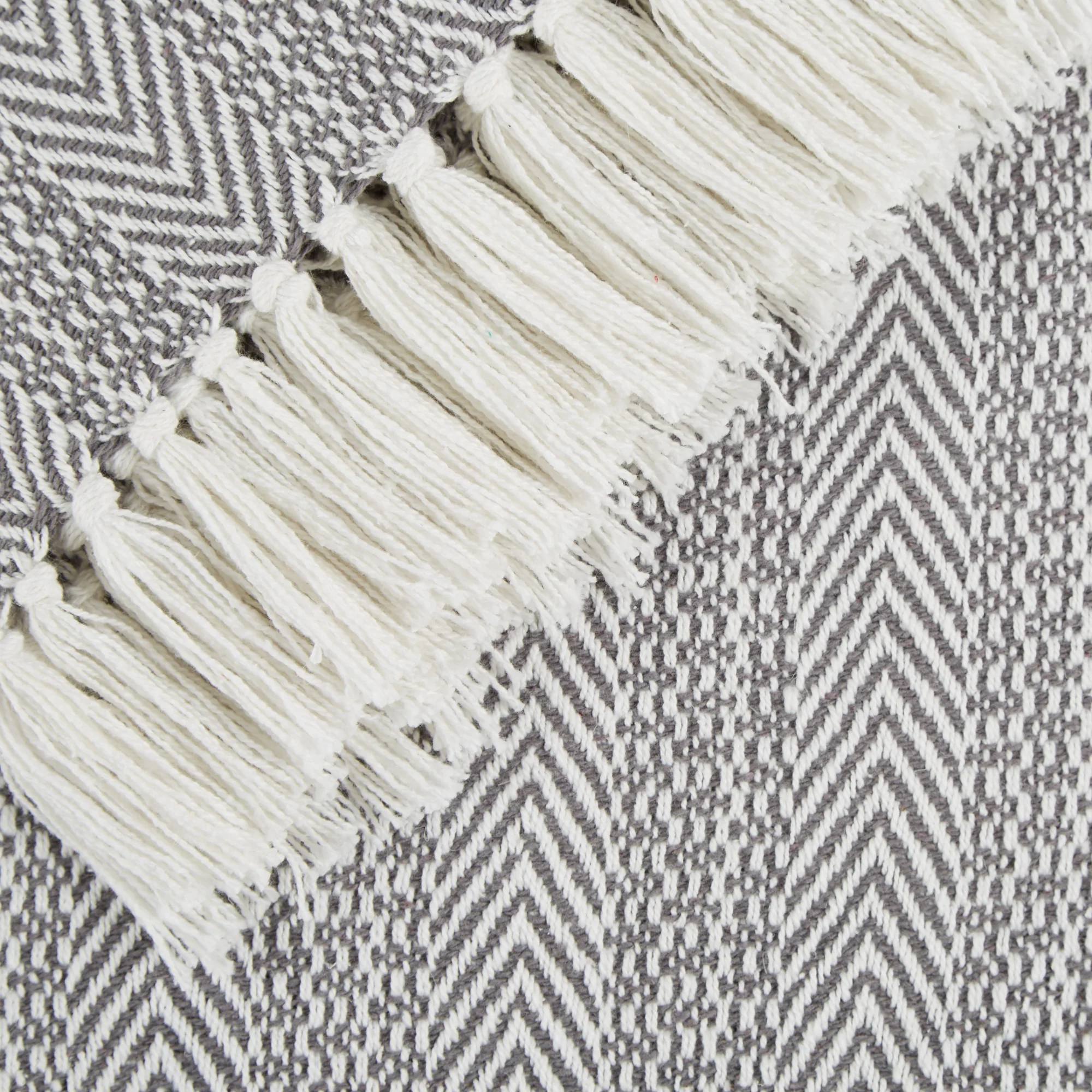 Gray Herringbone Stripe Throw