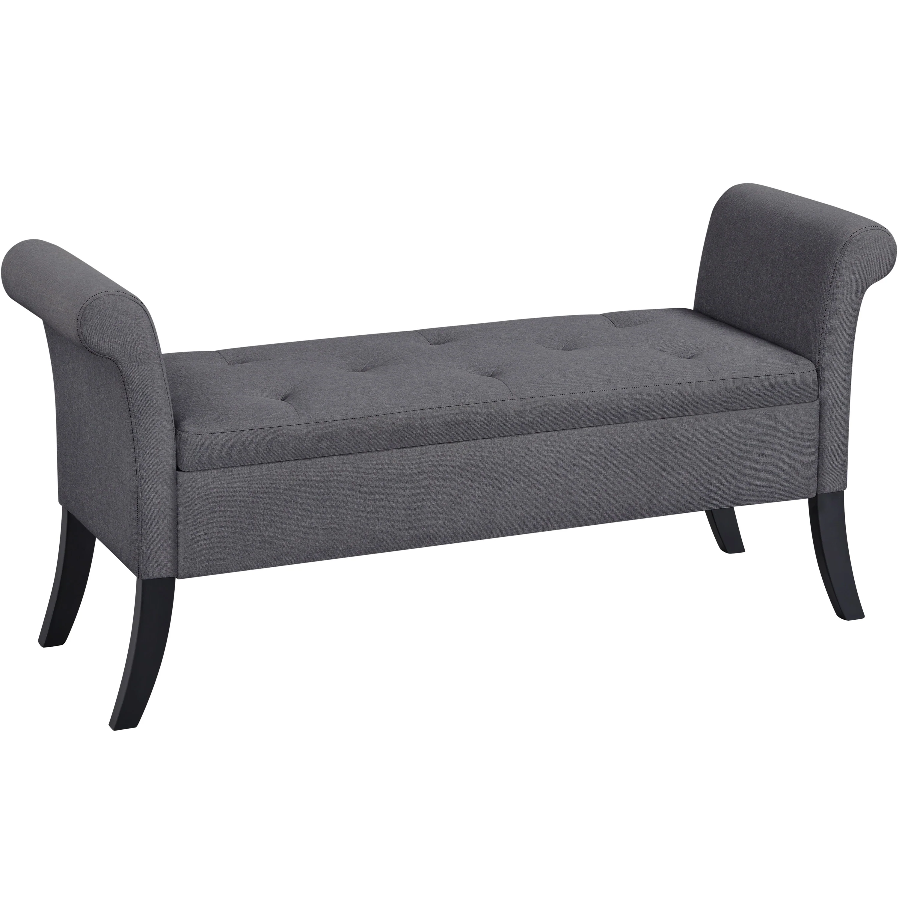Yaheetech Modern Fabric Tufted Storage Bench with Cushioned Ottoman