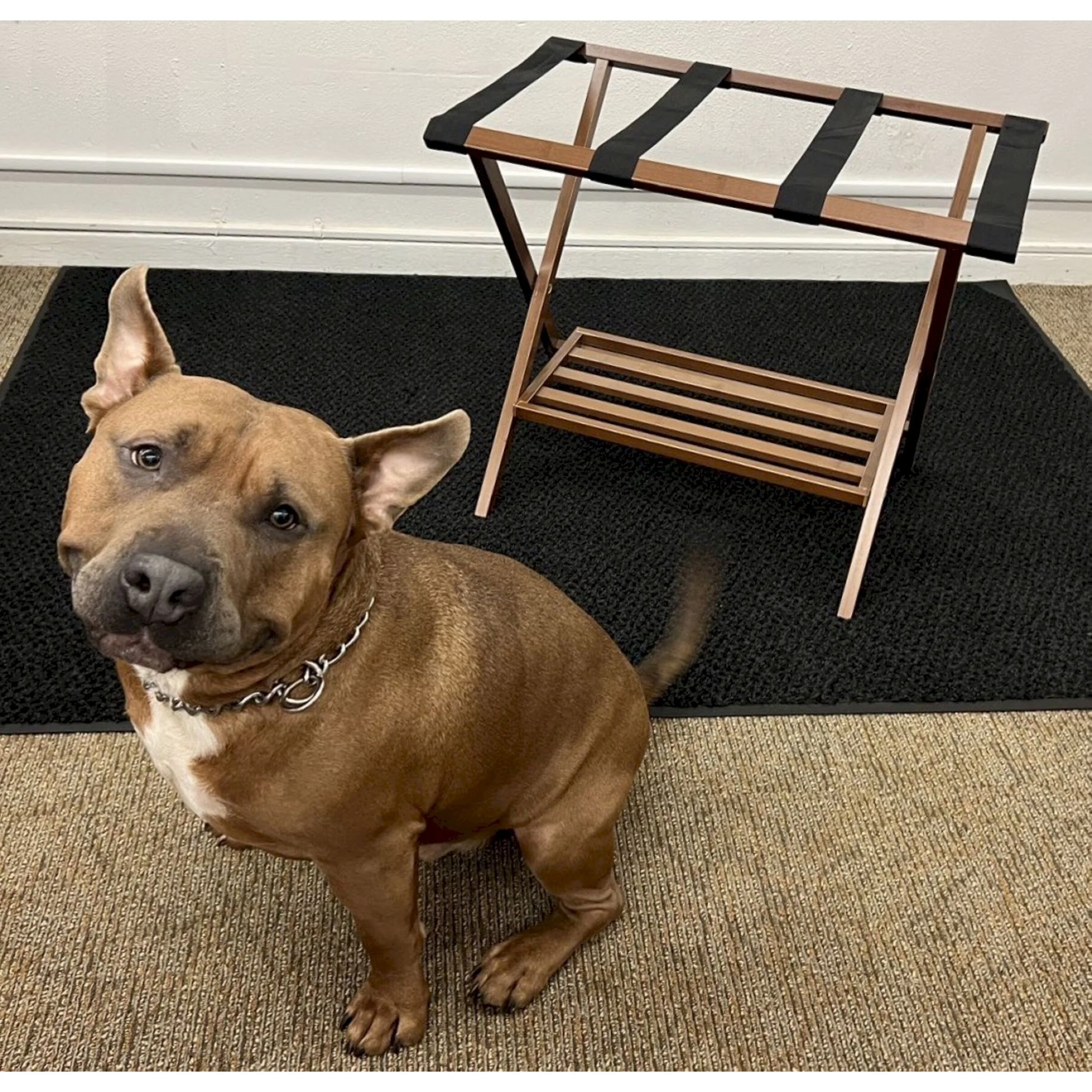 Solid Bamboo Folding Luggage Rack