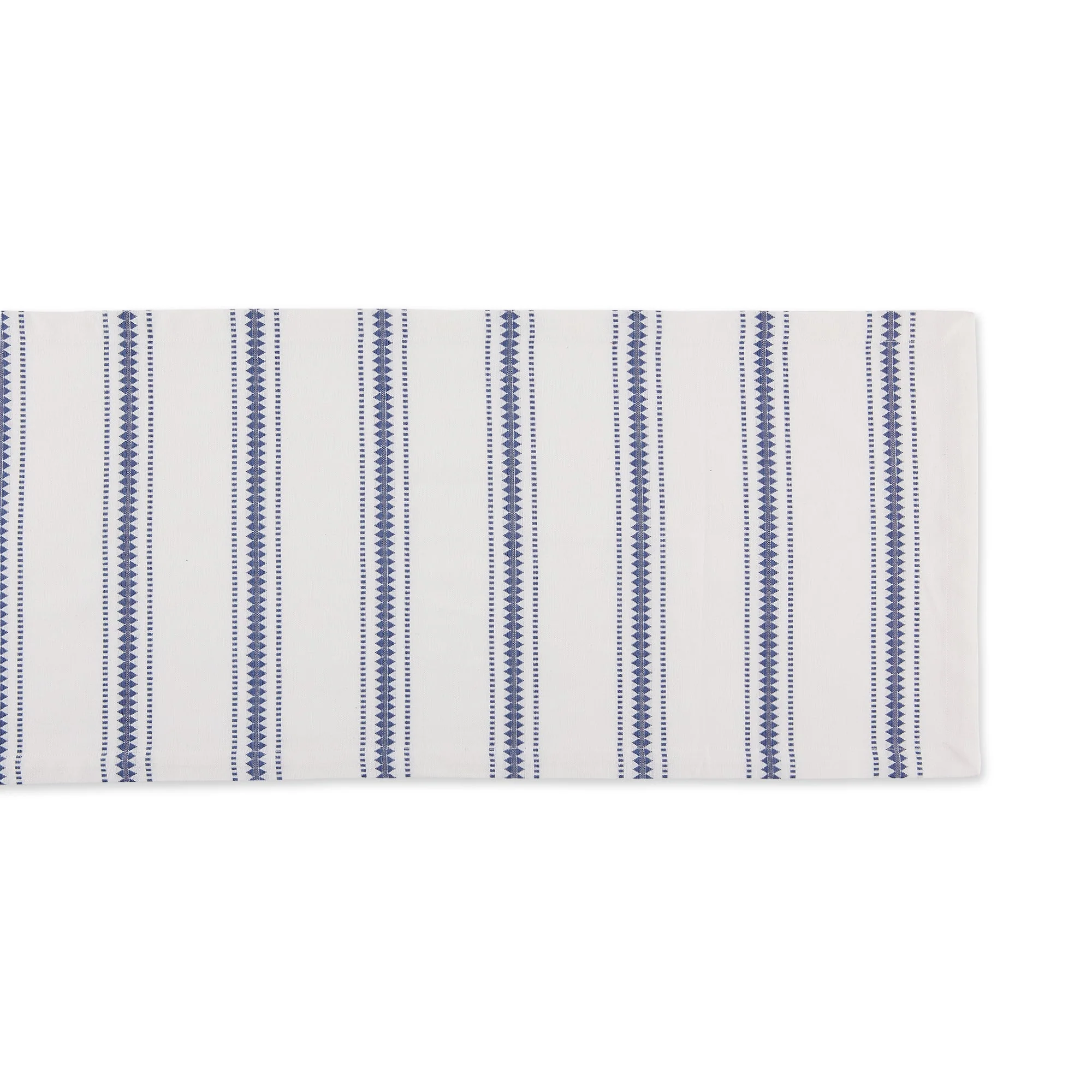 French Blue Zig Dobby Stripe Table Runner 14X108