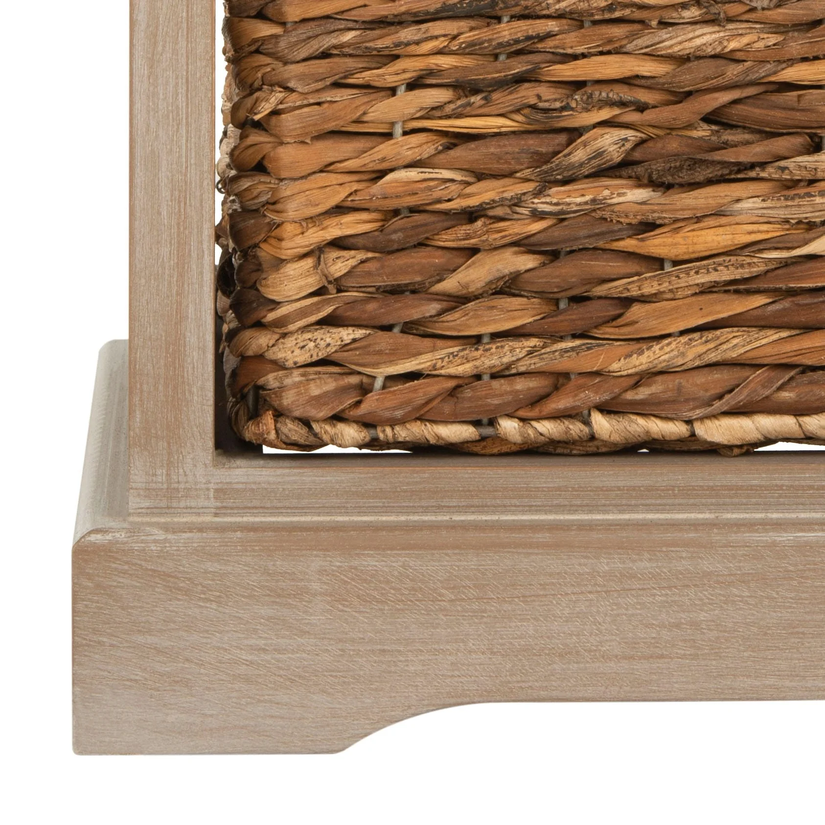 SAFAVIEH Evaline Distressed Black 3 Wicker Basket Storage Unit - 17.3