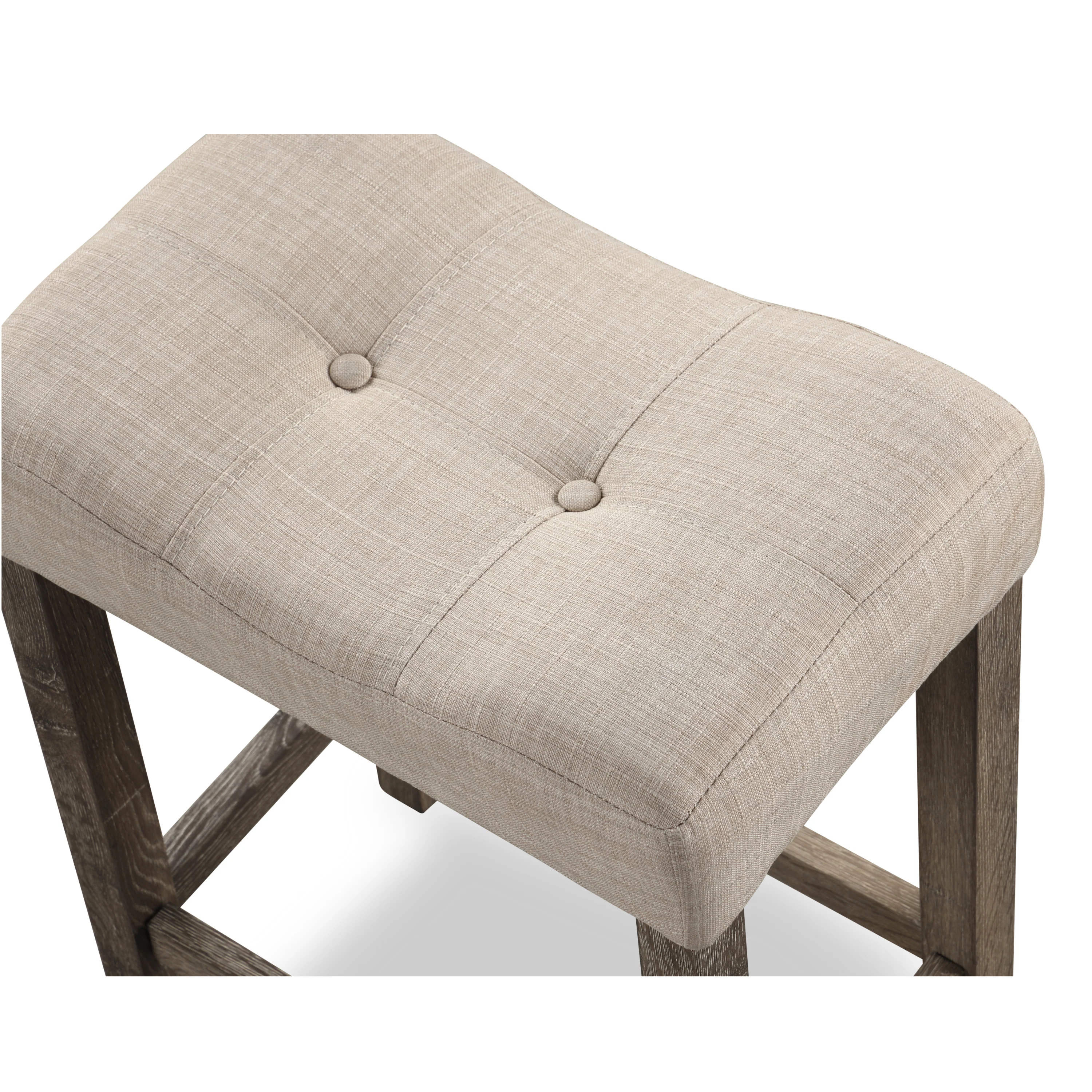 Sora Button Tufted Counter Height Saddle Stool, Set of 2
