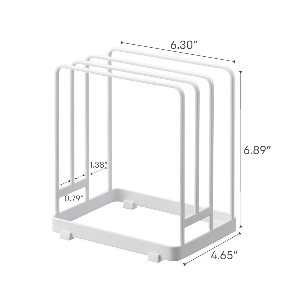 Yamazaki Home Round Cutting Board Stand, Steel - L 4.65 x W 6.3 x H 6.89 inches