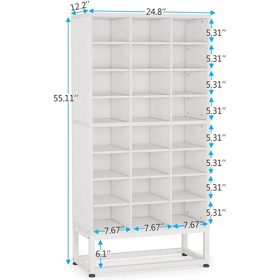 8-tier Shoe Storage Cabinet Organizer Rack with 24 Cubbies