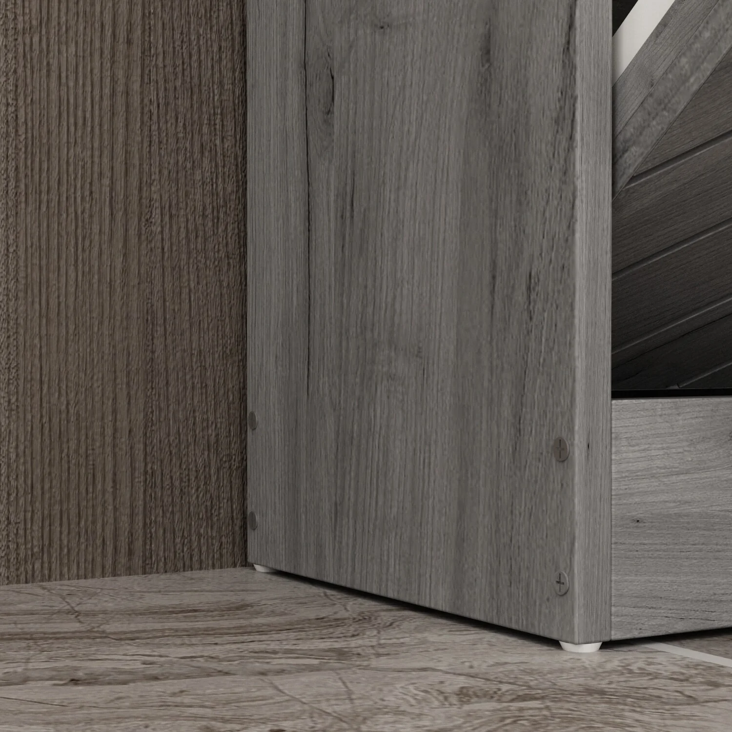 Kerrogee 18-Pair Shoe Storage Cabinet with 3 Flip Drawers Wood/ Grey