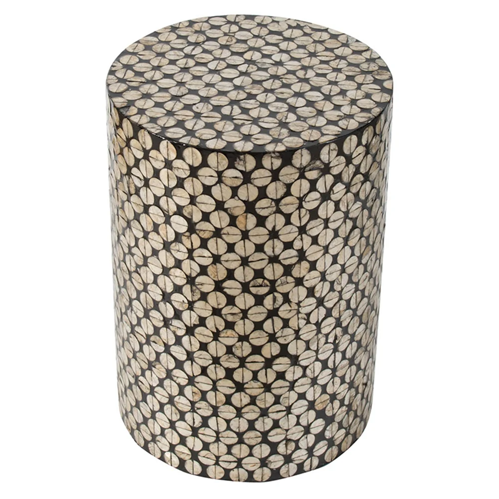 Cylindrical Capiz Side Table