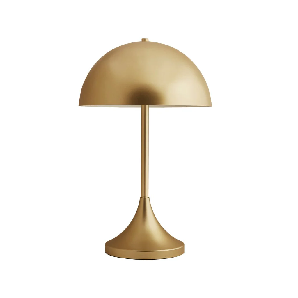 2-Light Table Lamp with Dome Shaped Shade and Metal Frame