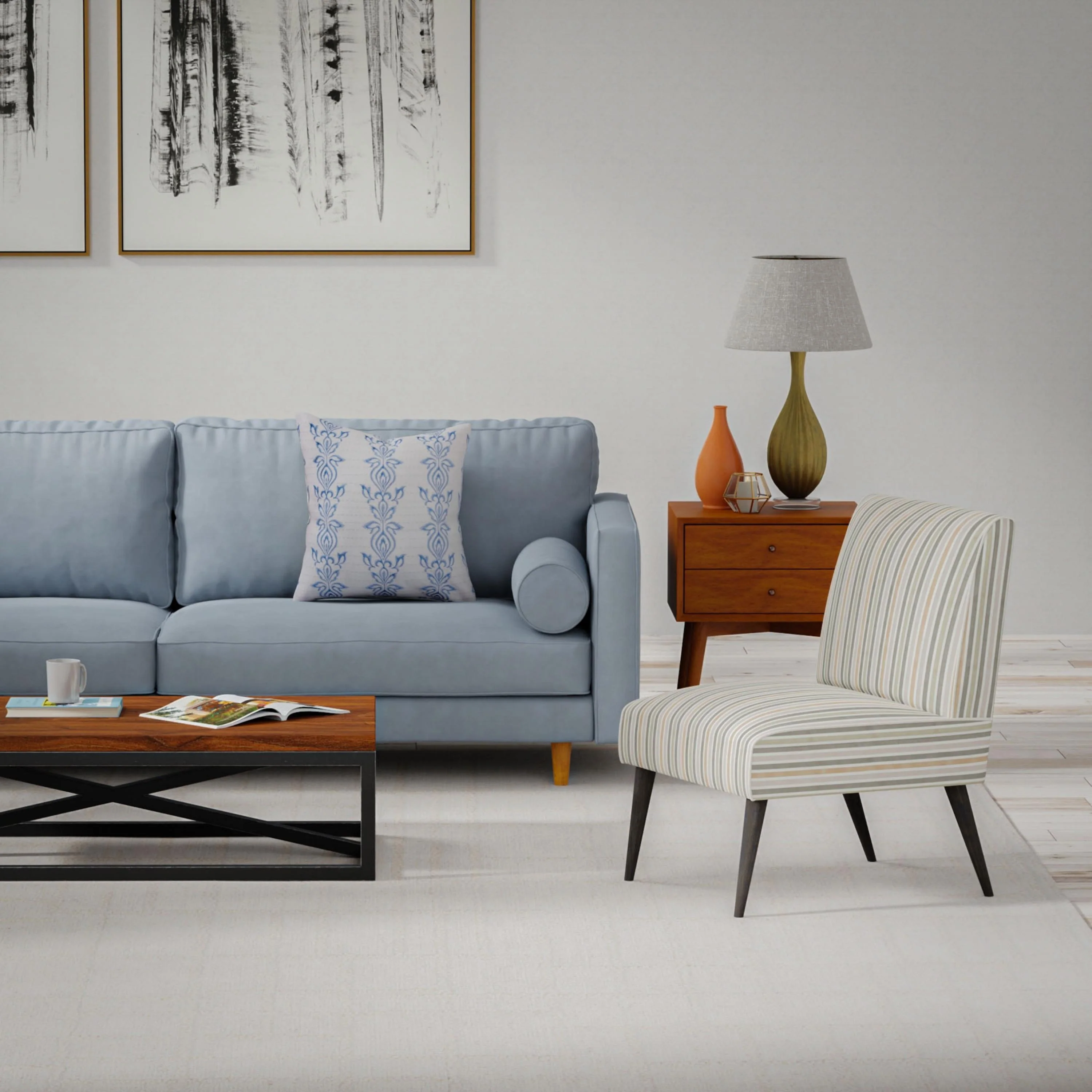 Contemporary Hand Tufted 100% Wool Geometric Area Rug