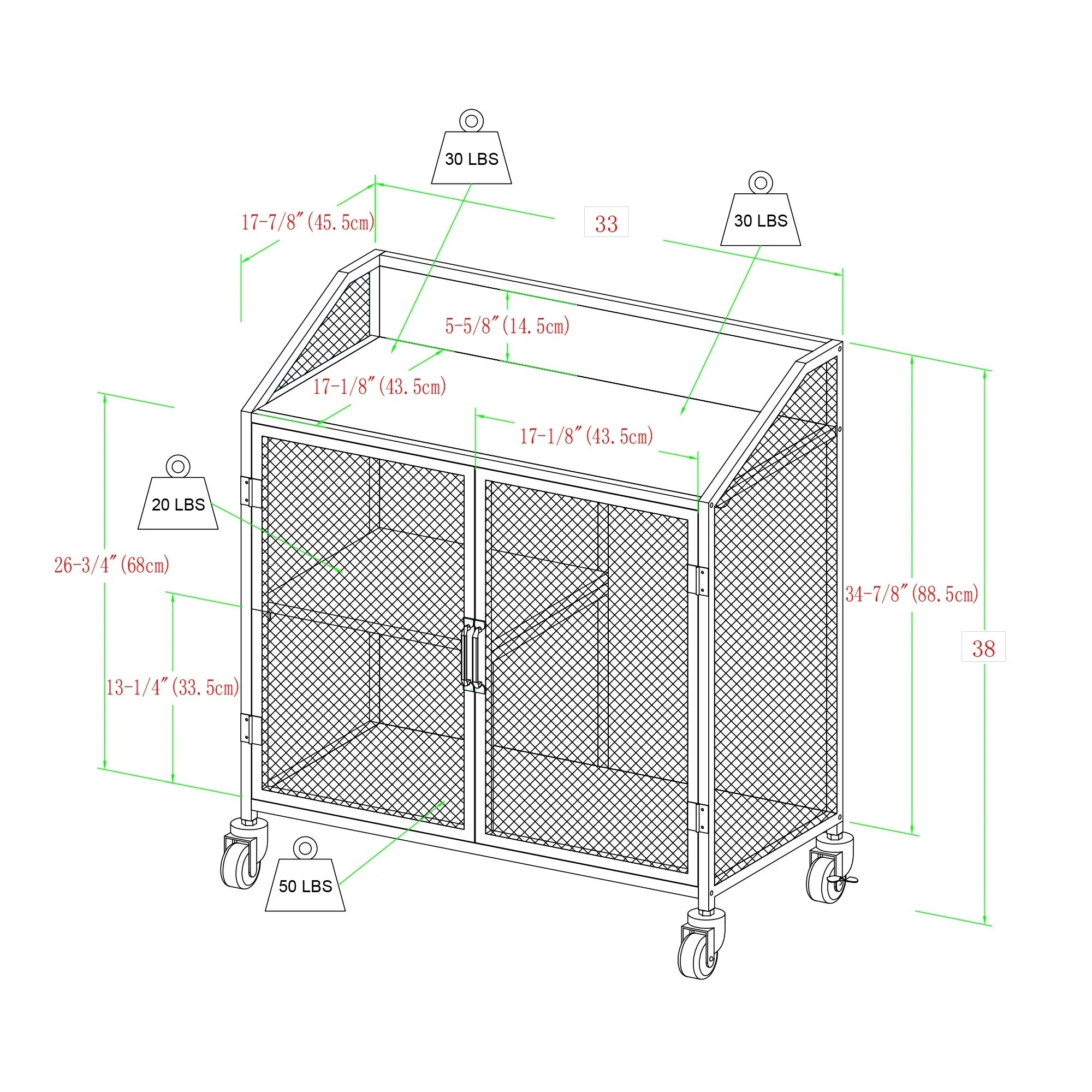 Middlebrook Pierpont Industrial Mesh Bar Cabinet