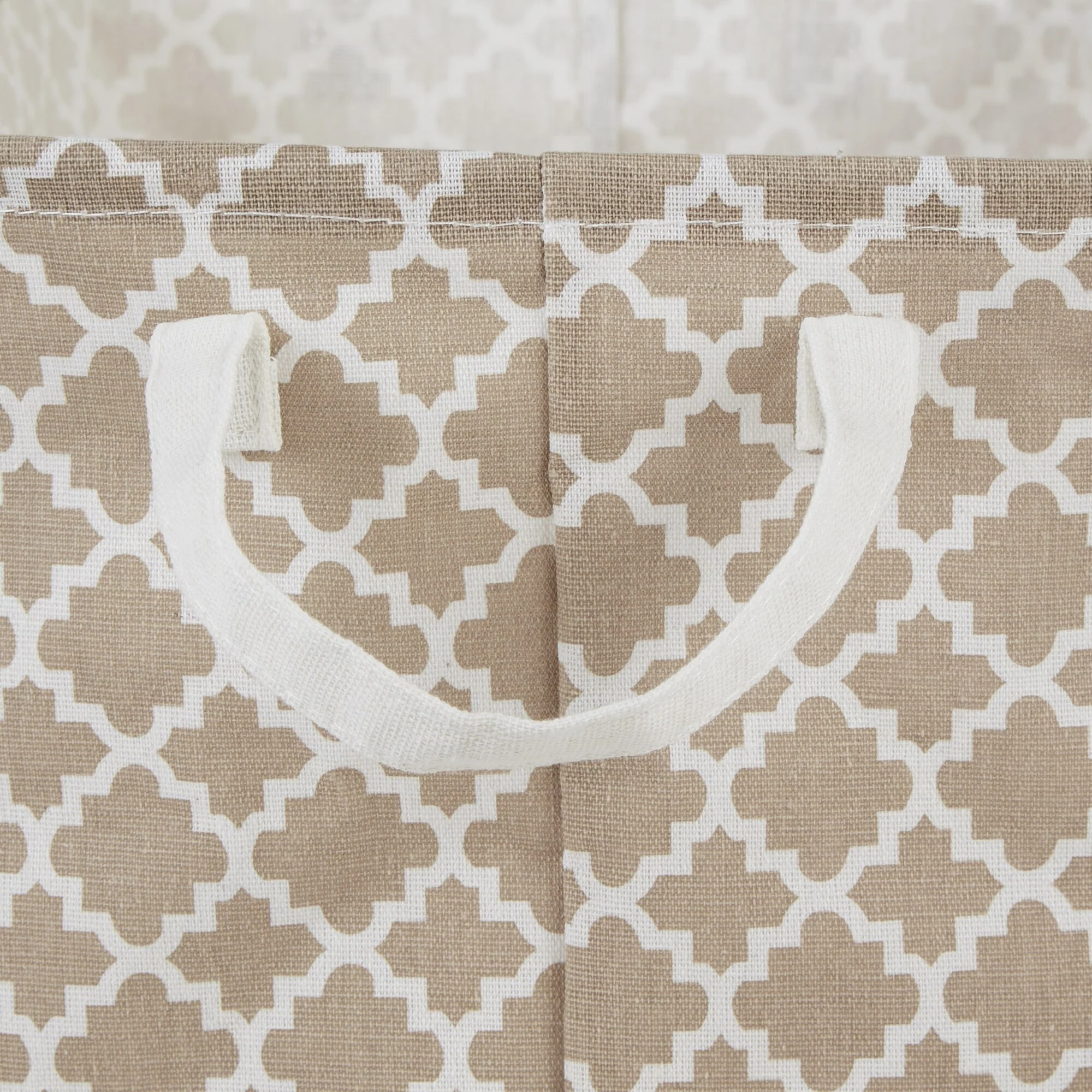 PE-Coated Cotton Polyester Laundry Hamper Lattice Round - Laundry Hamper, 13.5x13.5x20