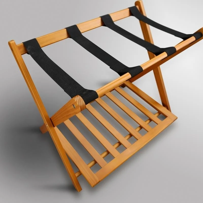 Hotel-style Luggage Rack with Shelf