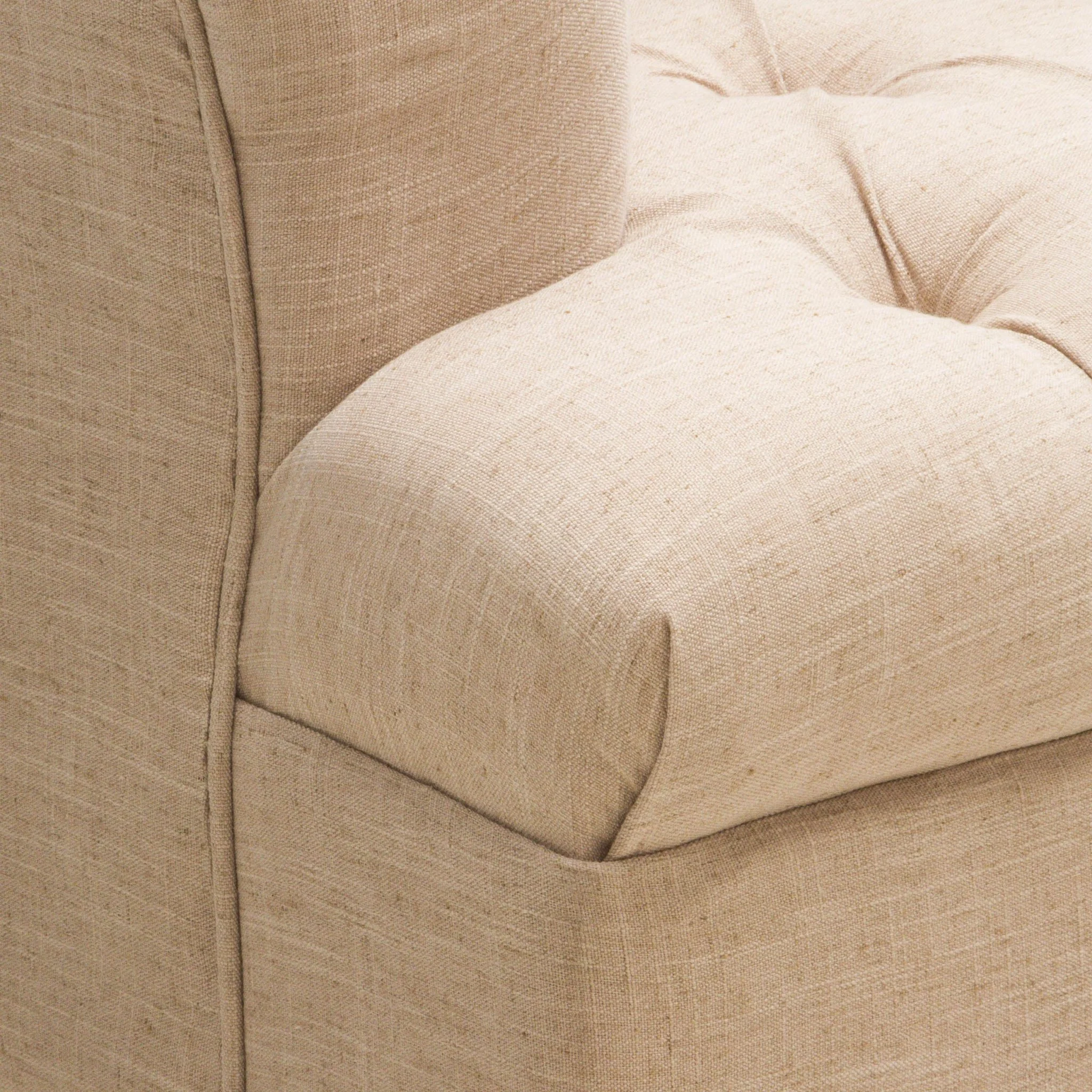 Button Tufted Accent Chair with Decorative Pillow