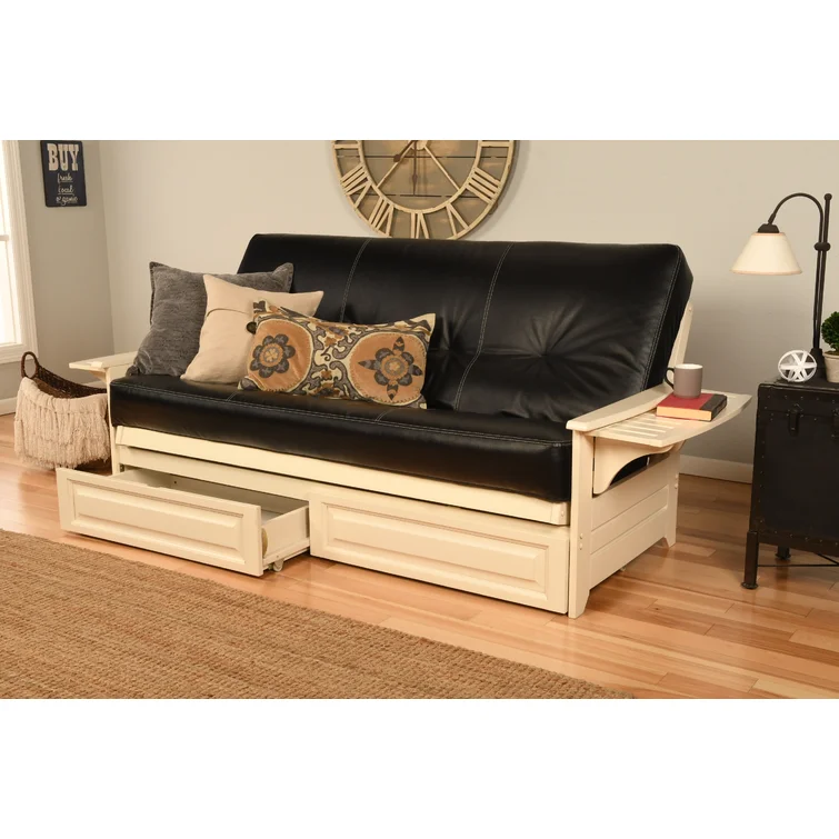 Himanshi Full / Double 81'' Faux Leather Futon And Mattress