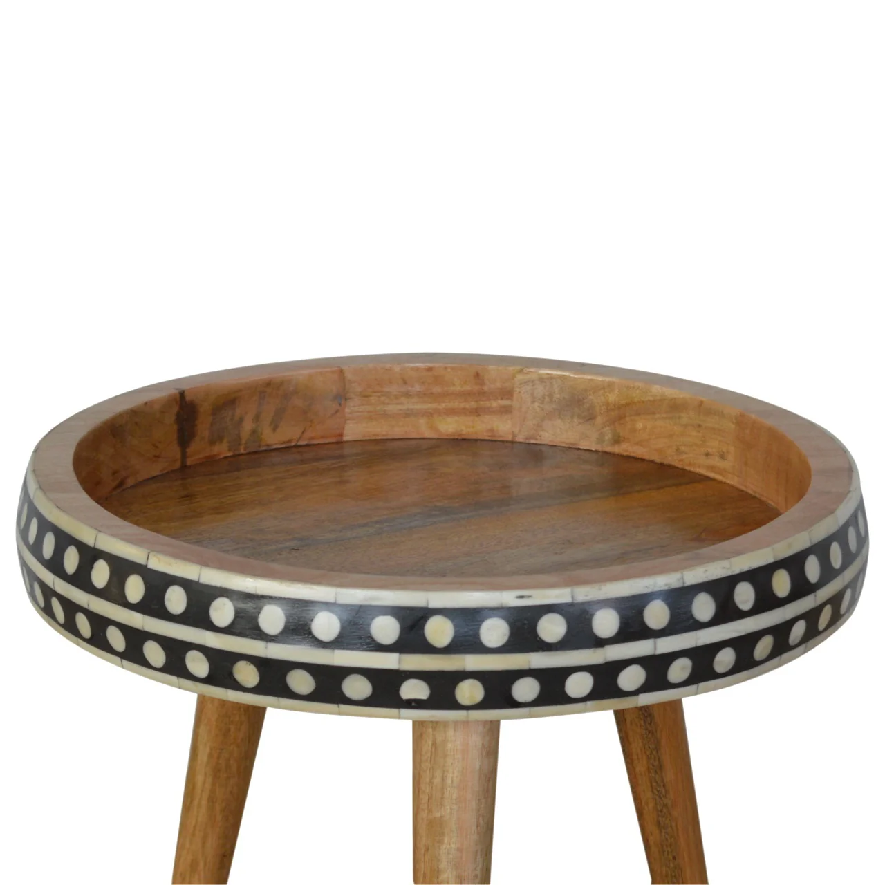 Solid Wood Small Dotted End Table