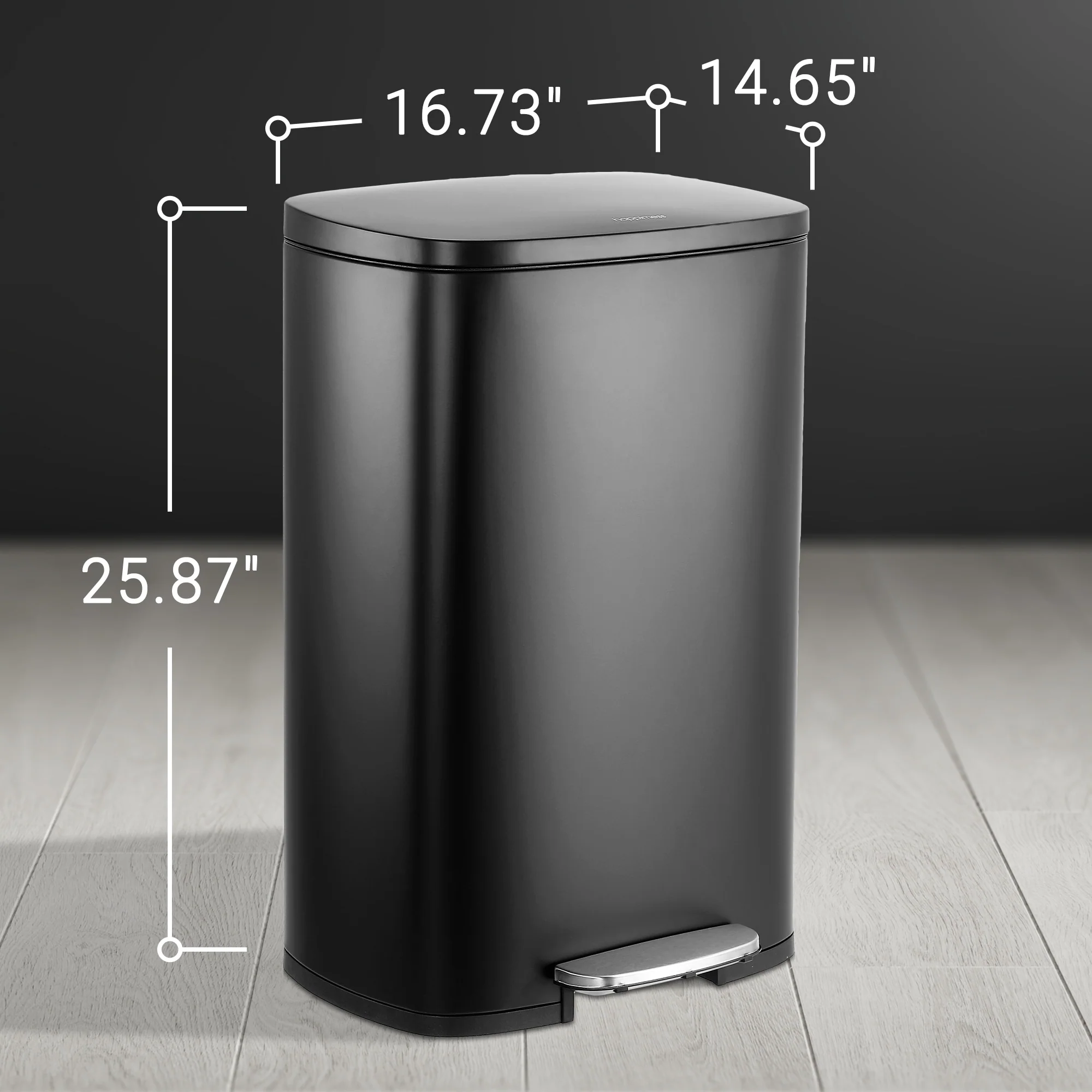 happimess 13-Gallon Trash Can with Soft-Close Lid and FREE Mini Trash Can