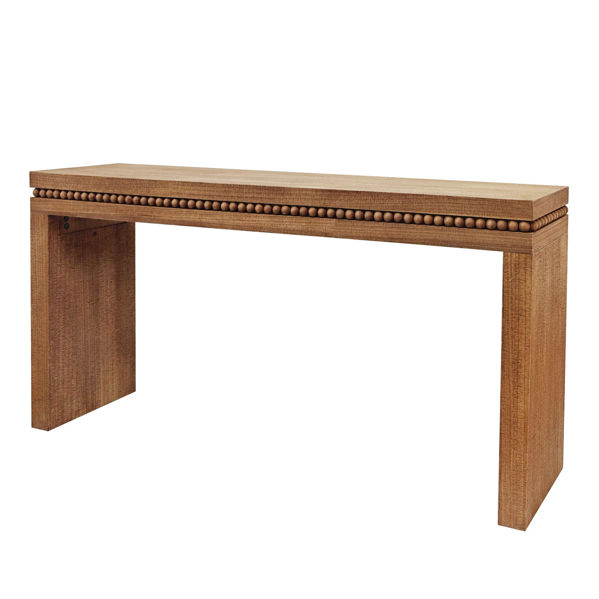 Beholden Console Table with Read Wood Beads Decoration