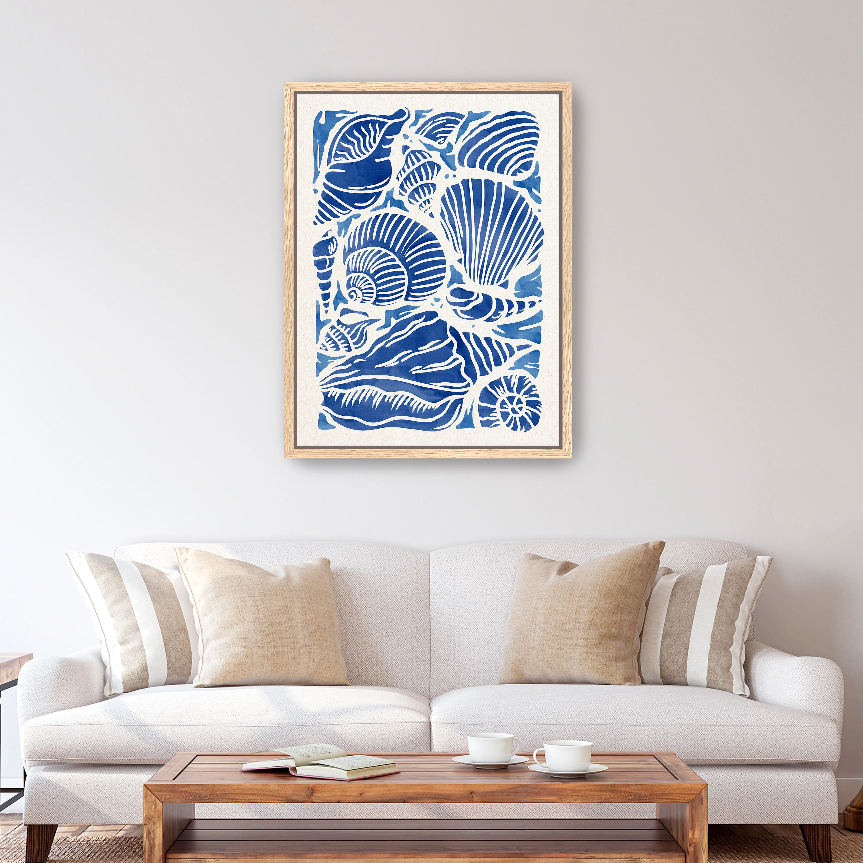 Blue Seashell Canvas Giclee