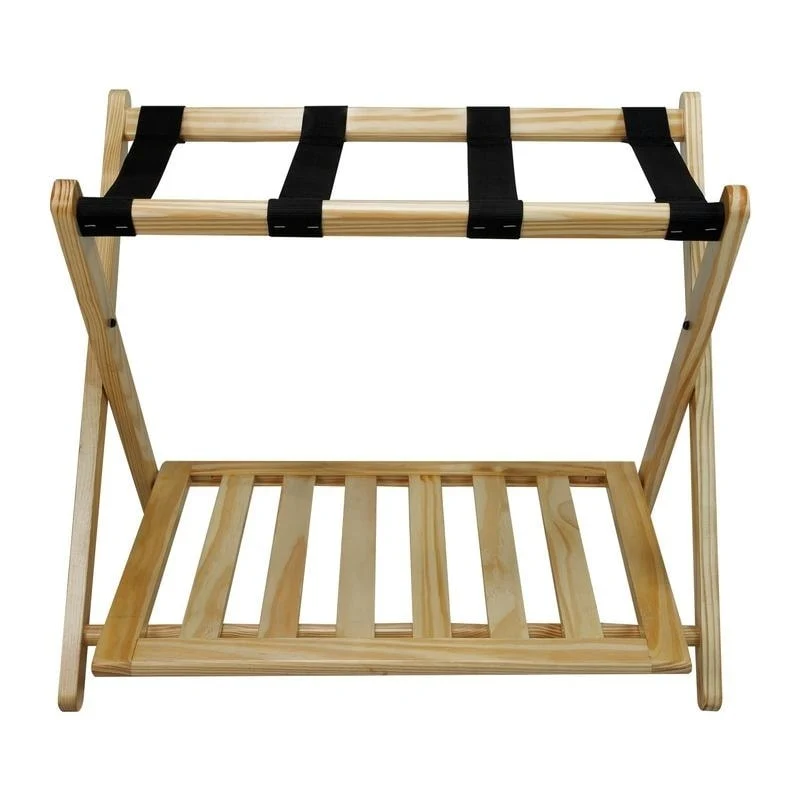 Hotel-style Luggage Rack with Shelf