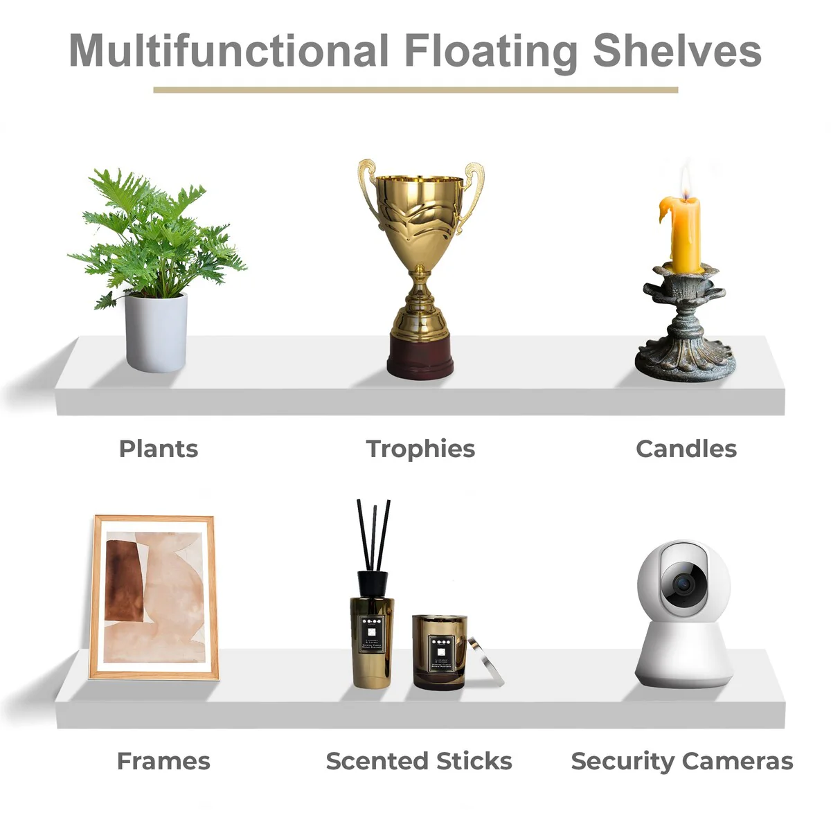 Sorbus Long Floating Shelves for Wall Set of 2 - 35