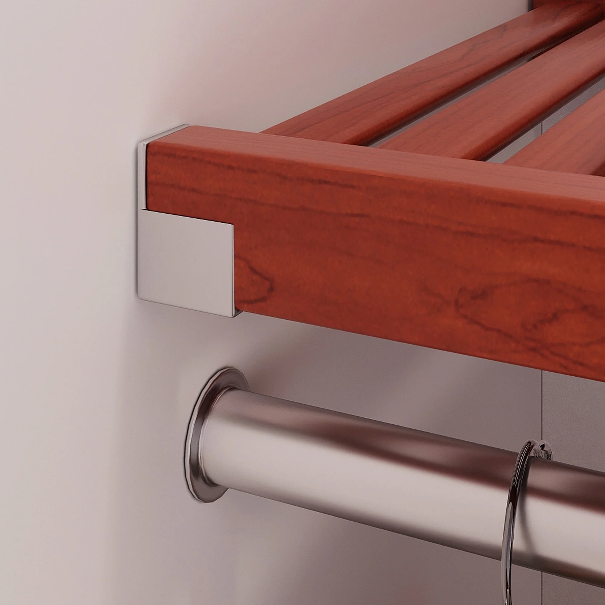 John Louis Home Solid Wood Reach-In Closet System with 3-Drawers Red Mahogany