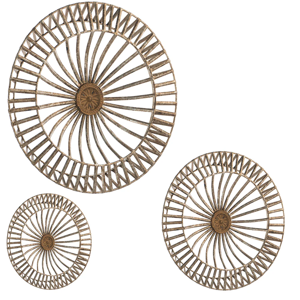 Set of 3 Jennings Metal Discs, Wall Decor