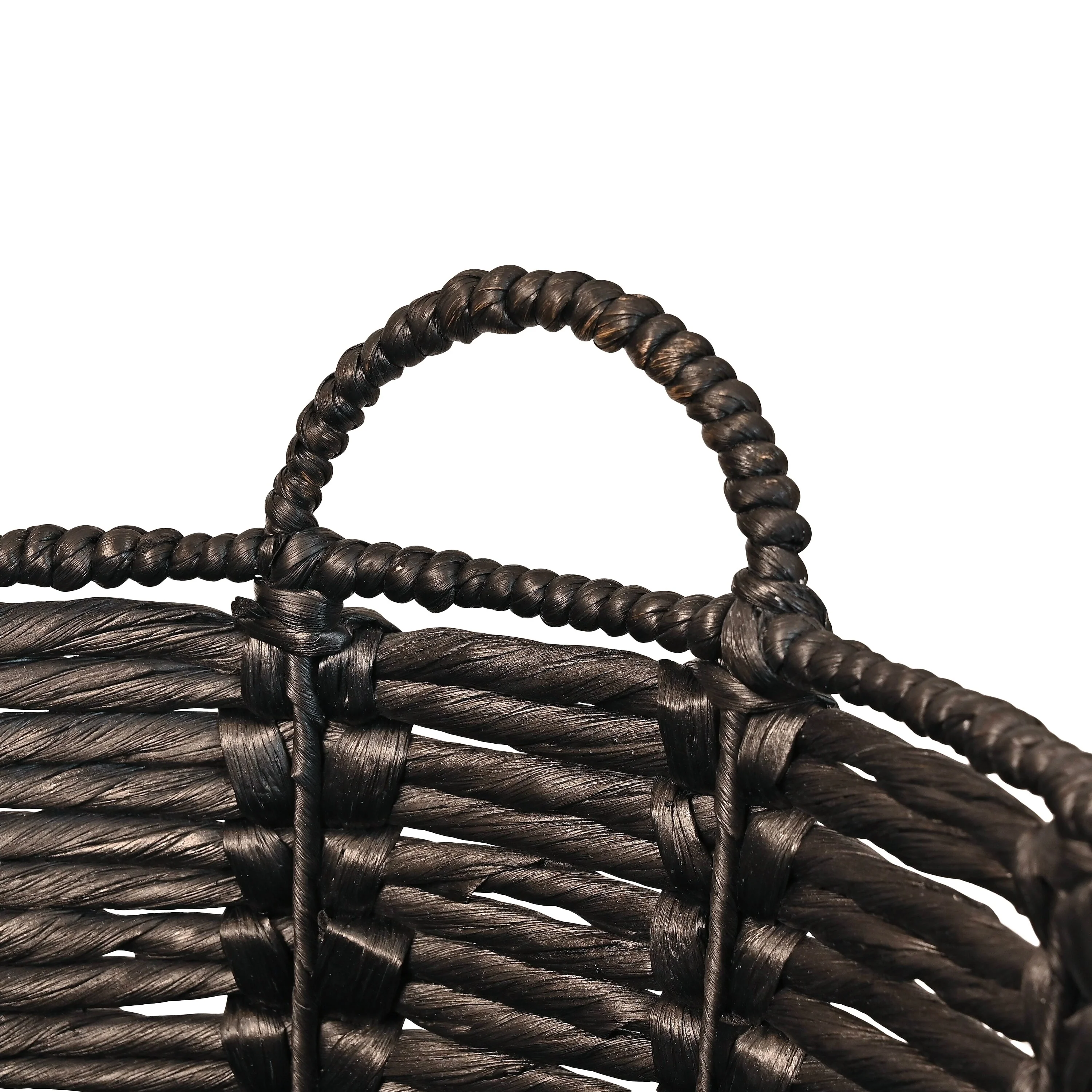 happimess Bohemian Hand-Woven Abaca Basket with Handles