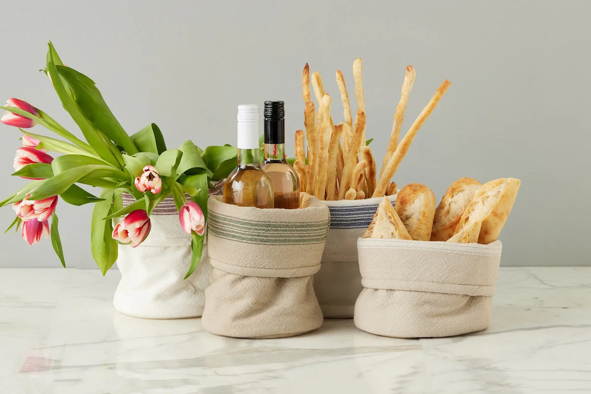 Vintage Stripe Bistro Bag, Set of 2