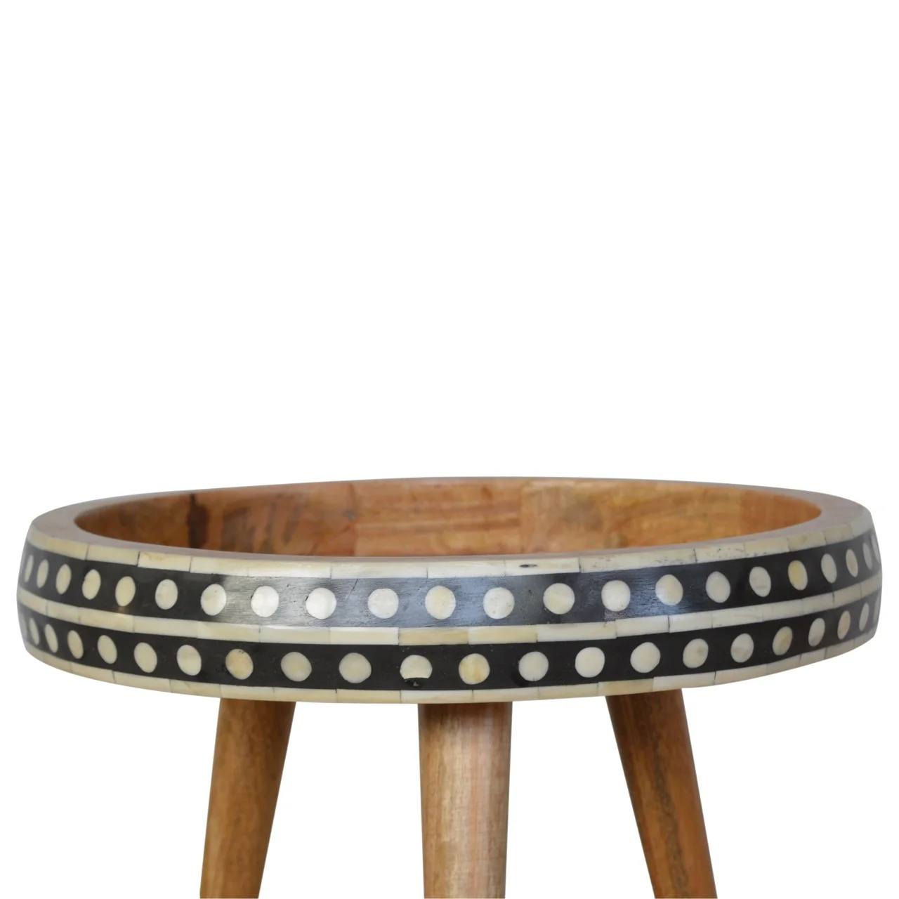 Solid Wood Small Dotted End Table