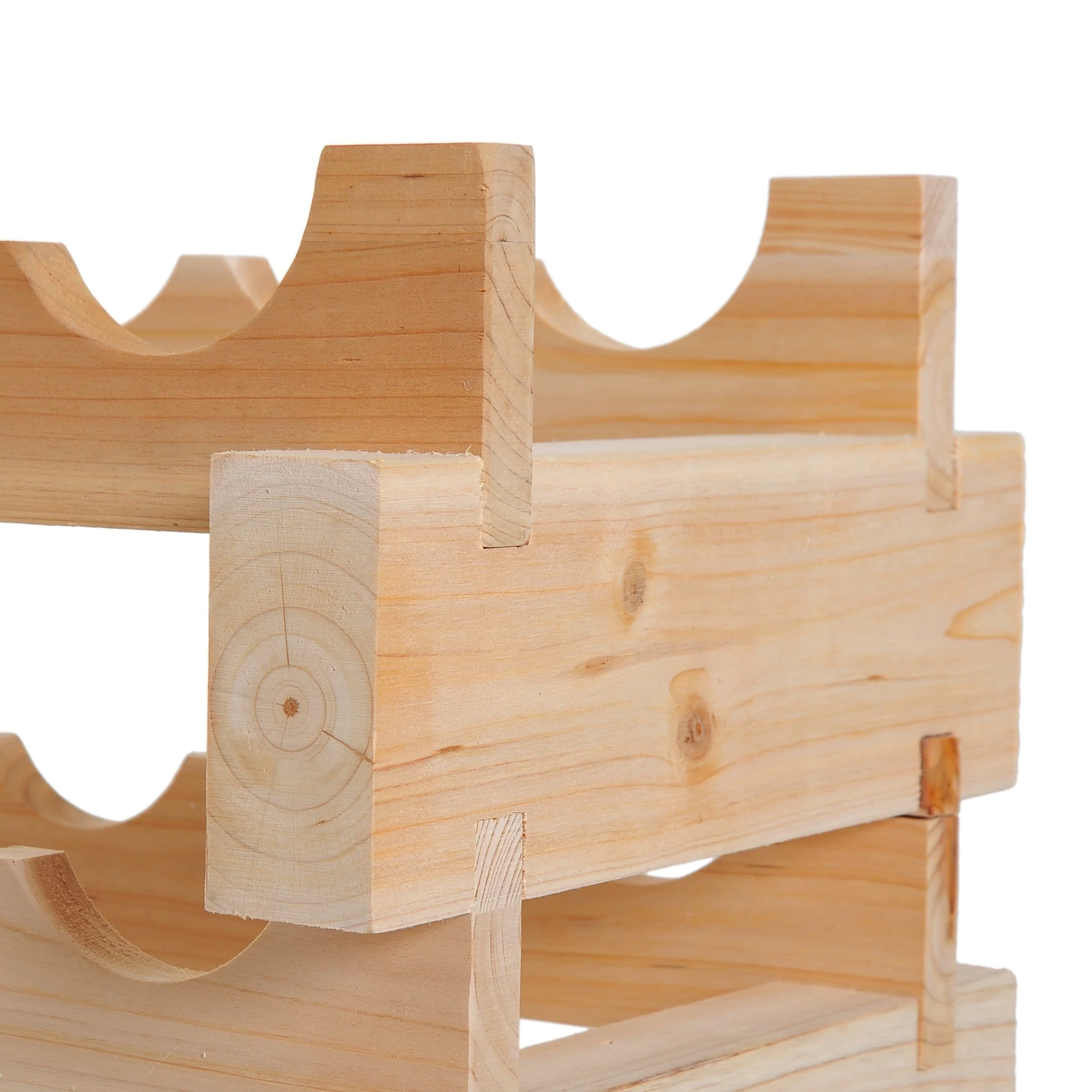 HOMCOM Stackable Wine Rack, Modular Storage Shelves, 72-Bottle Holder, Freestanding Display Rack for Kitchen, Natural