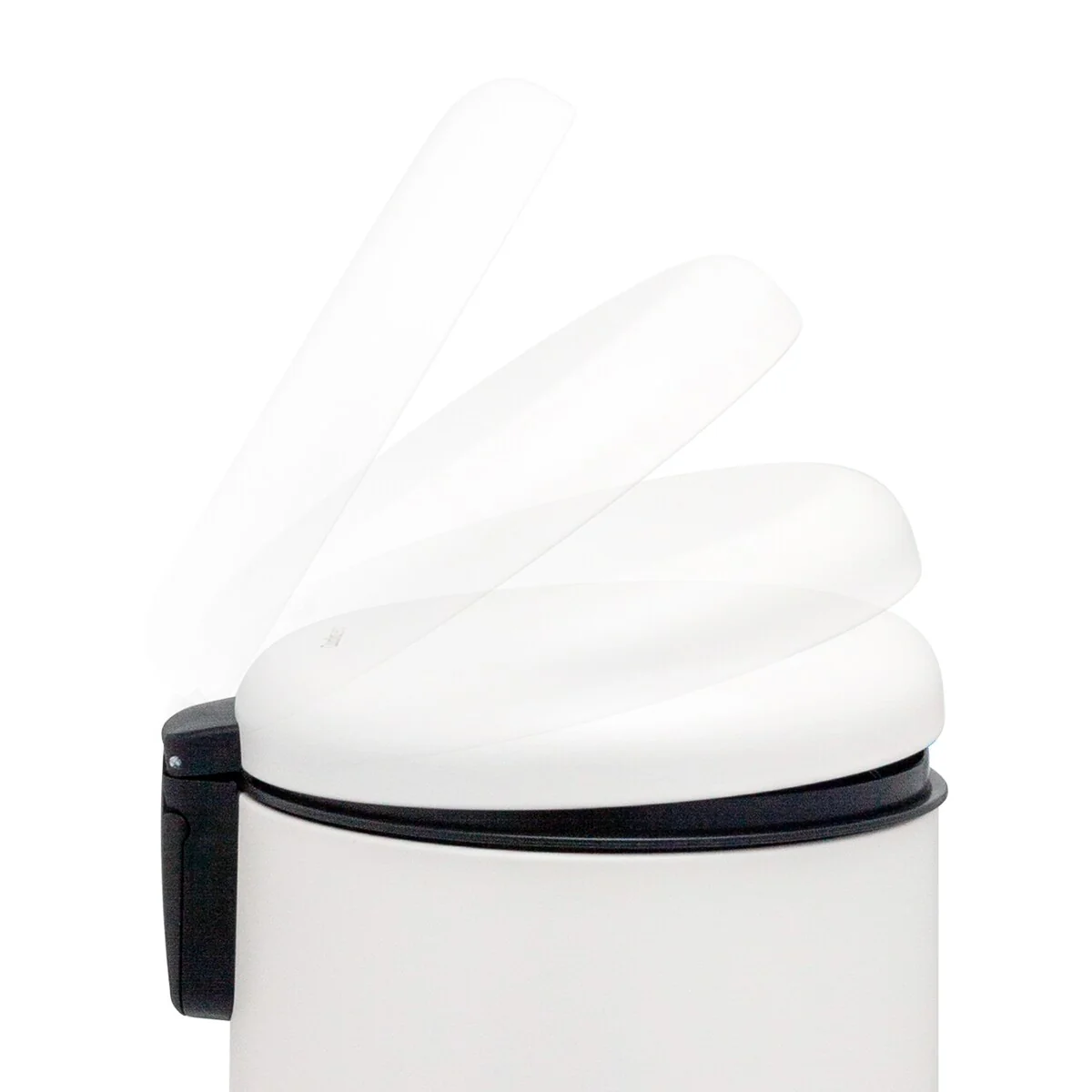 Qualiazero TWO 1.6 Gal Round Step On Trash Cans, Stainless Steel, Twin Pack