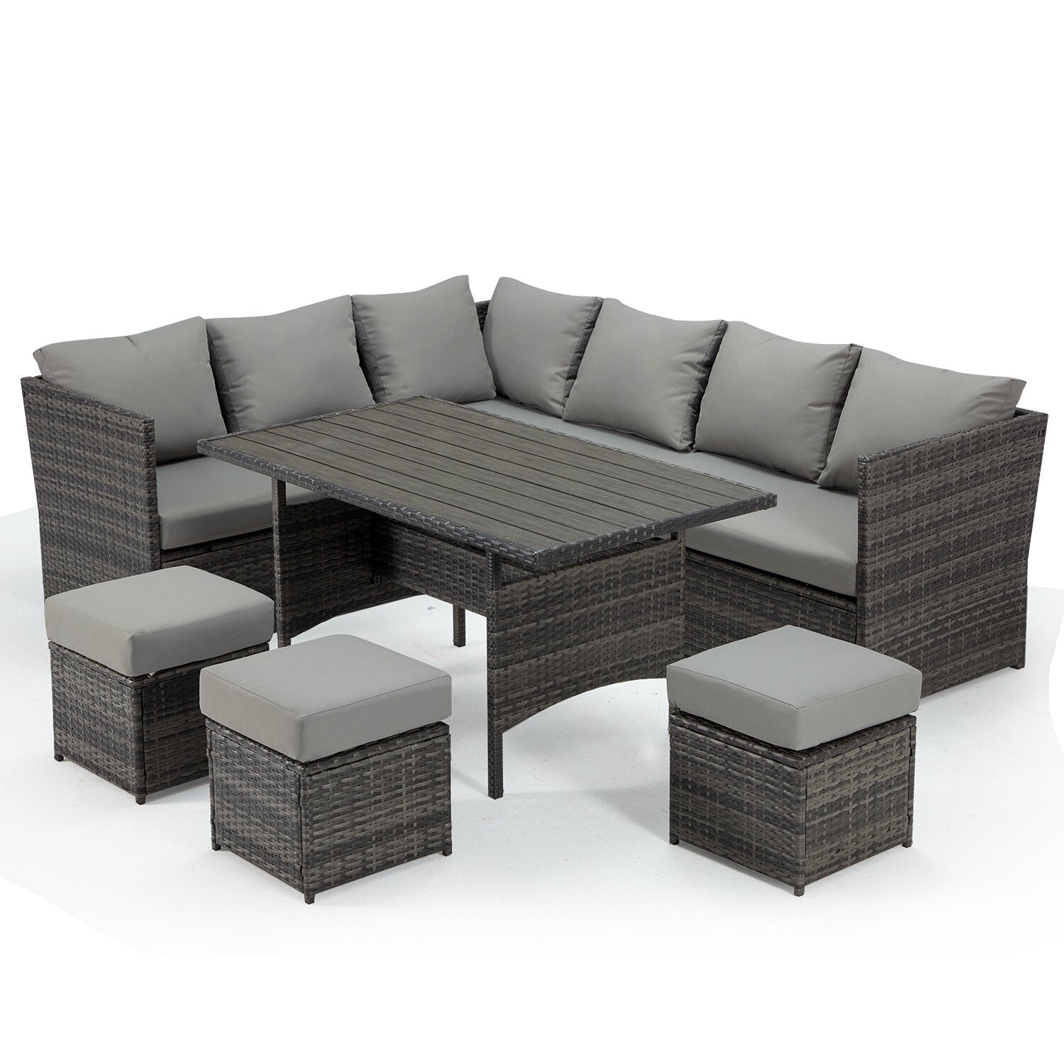 Wicker/Rattan 9 - Person Seating Group with Cushions