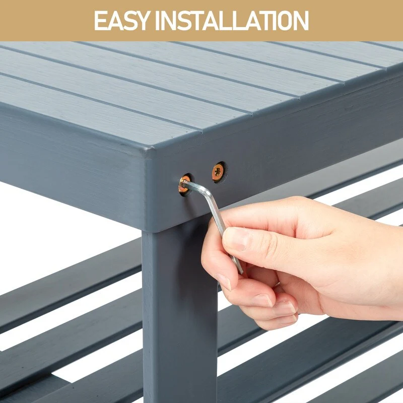 3-Tier Shoe Rack Bench Shoe Storage Organizer Holds Up to 240 lbs