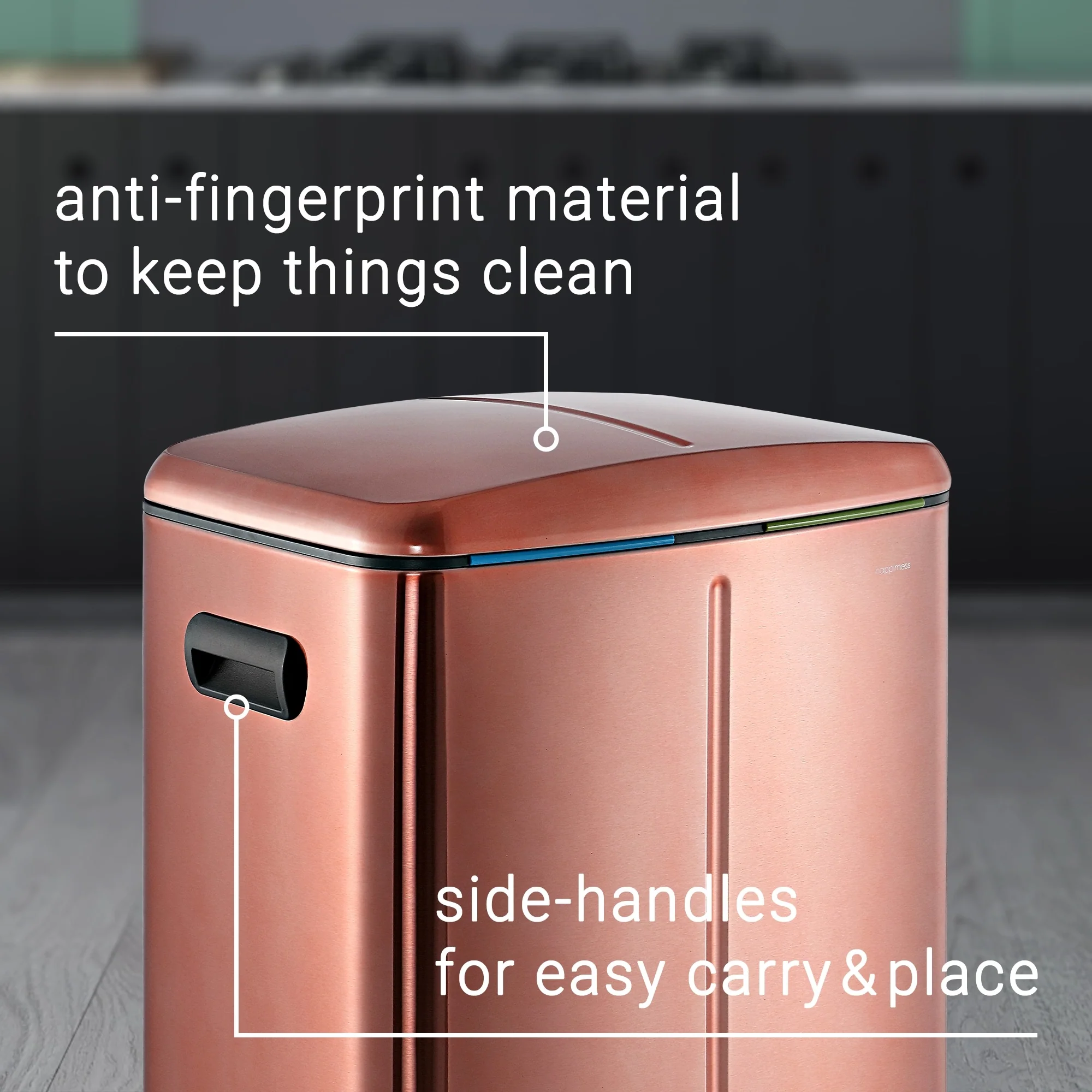 happimess 10.6-Gallon Double Bucket Trash Can with Soft Close Lid