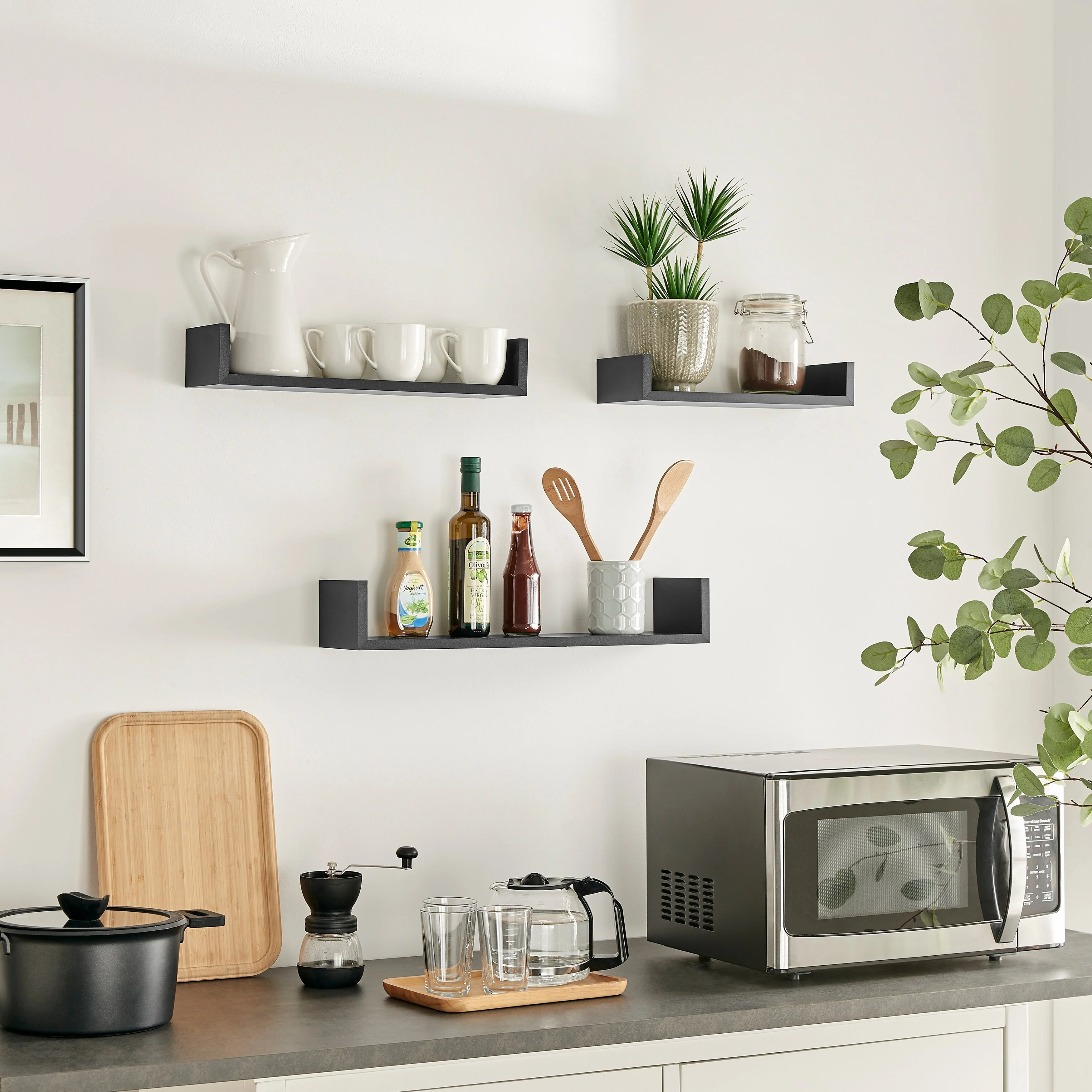 Danya B. Aalto U-Shaped Floating Wall Shelves - Set of 3