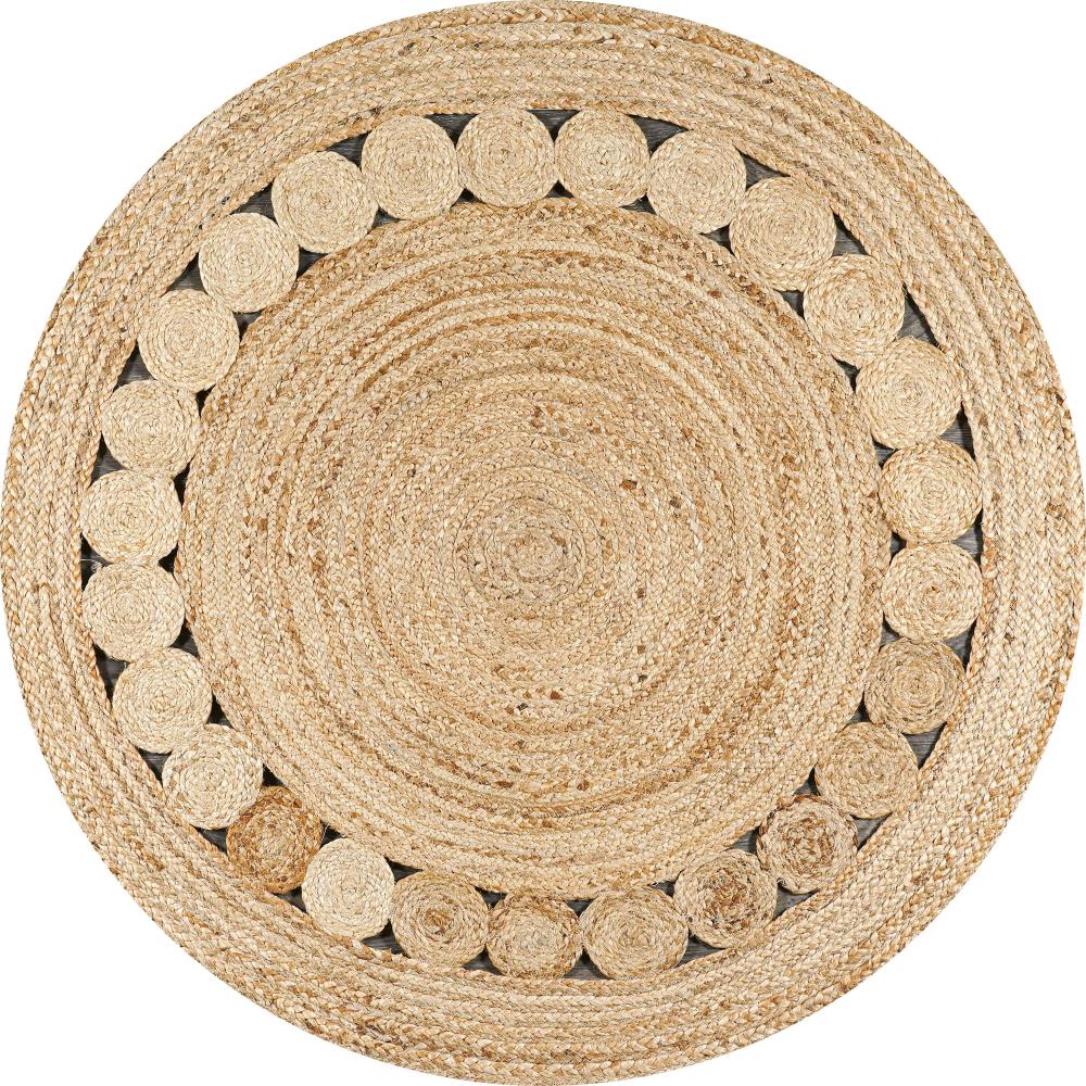 Dahlia Natural Jute Boho Circle Natural Area Rug