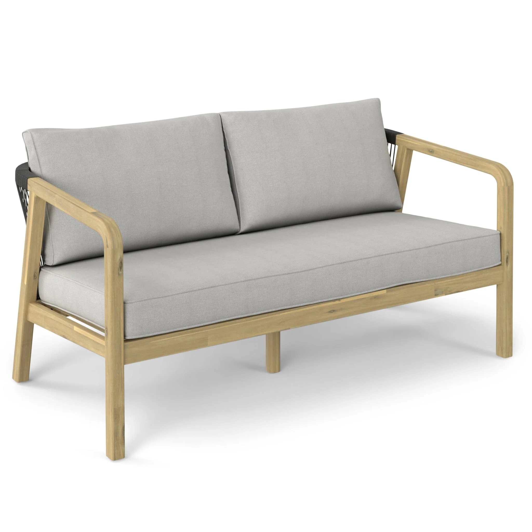 Acacia Wood Sofa with Weather-Resistant Cushion